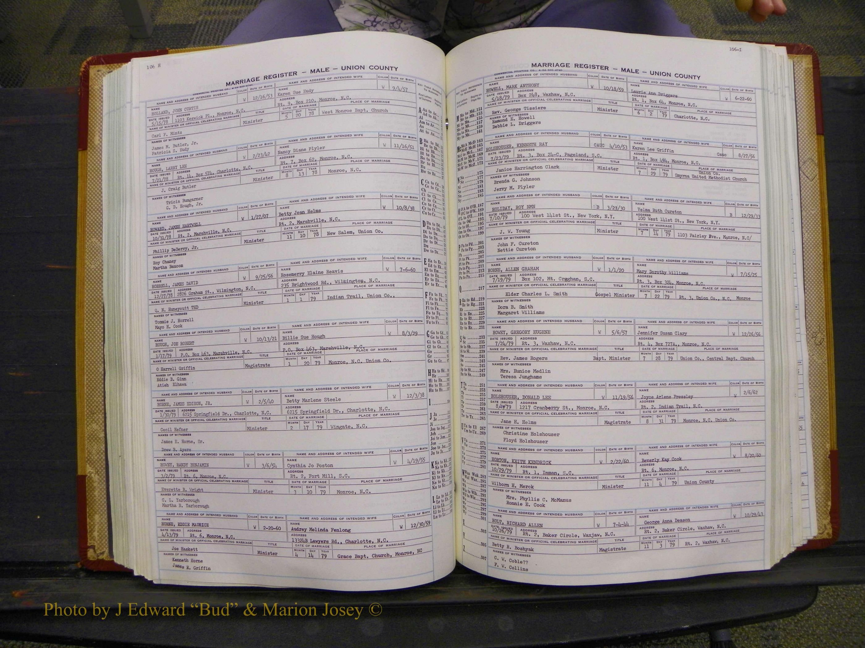 Union Co, NC Marriage Book 11, A-Z, 1965-1979 (145).JPG