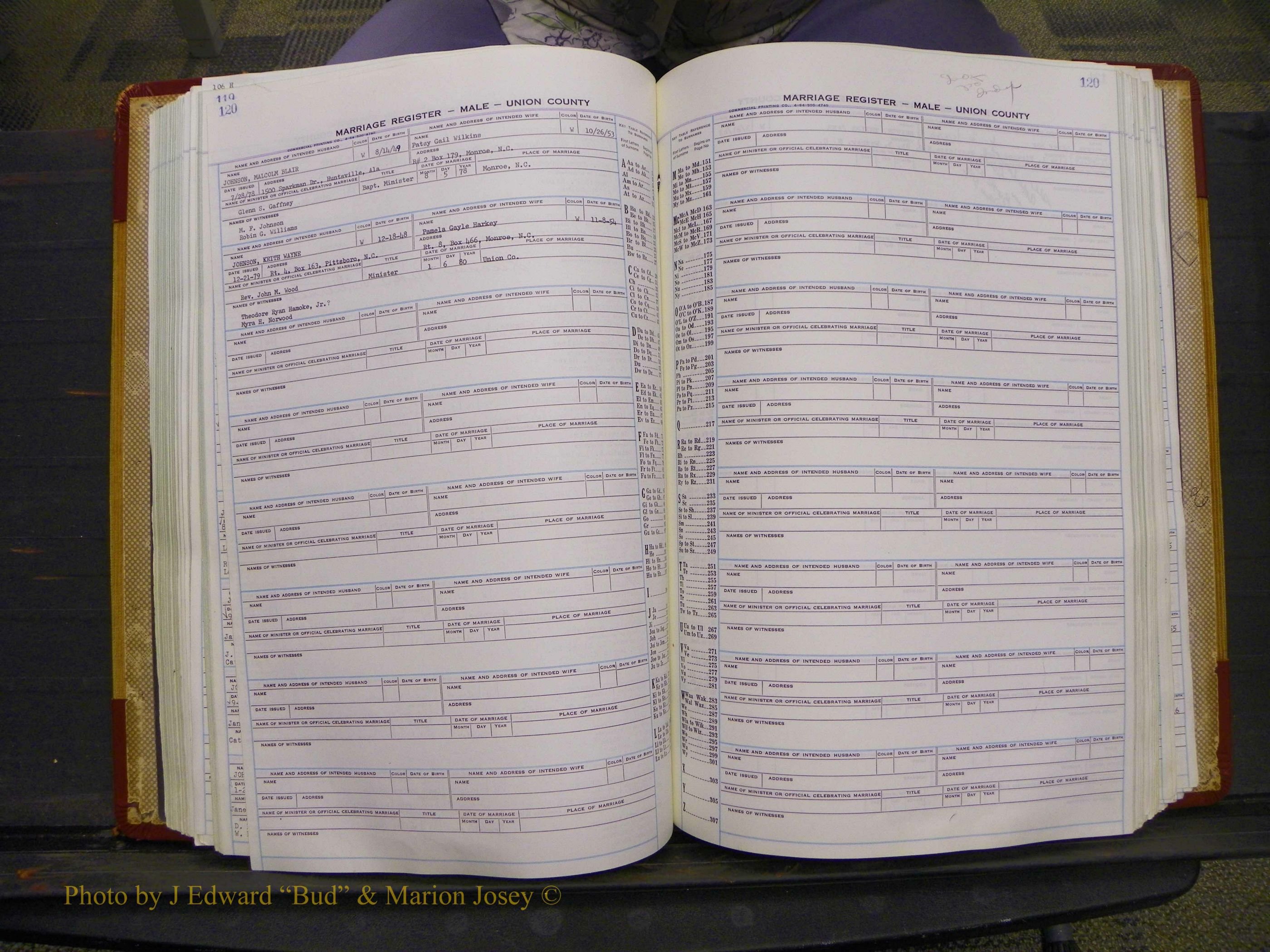 Union Co, NC Marriage Book 11, A-Z, 1965-1979 (156).JPG