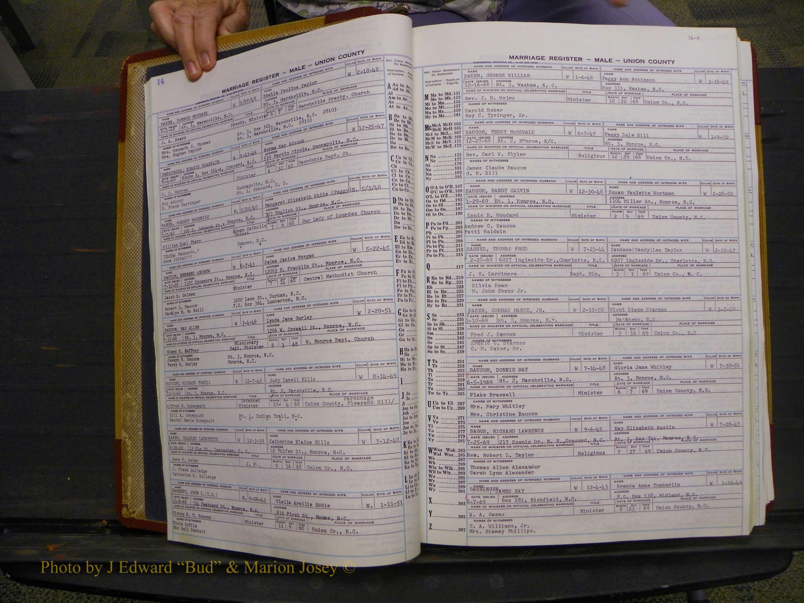 Union Co, NC Marriage Book 11, A-Z, 1965-1979 (16).JPG