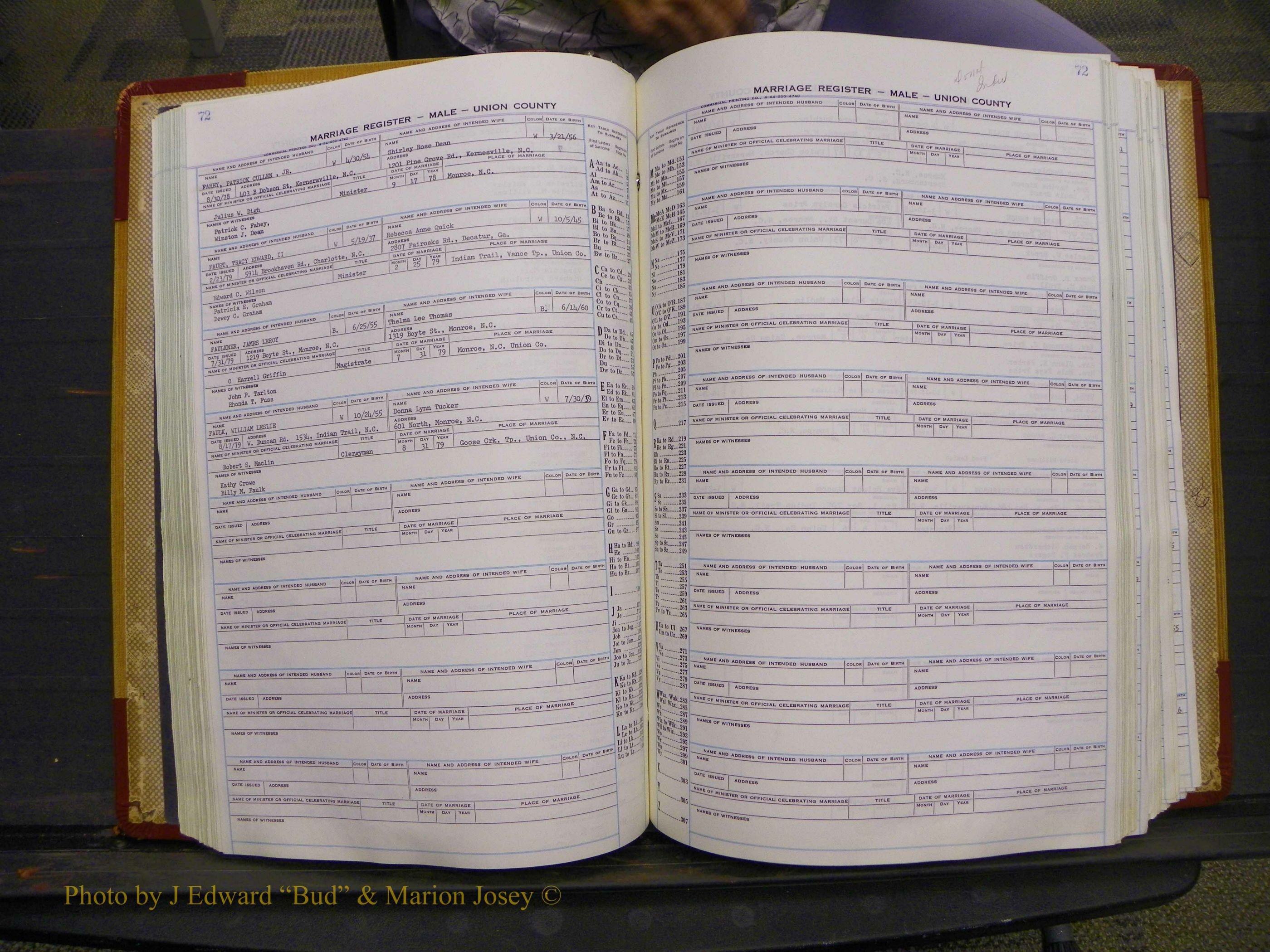 Union Co, NC Marriage Book 11, A-Z, 1965-1979 (87).JPG