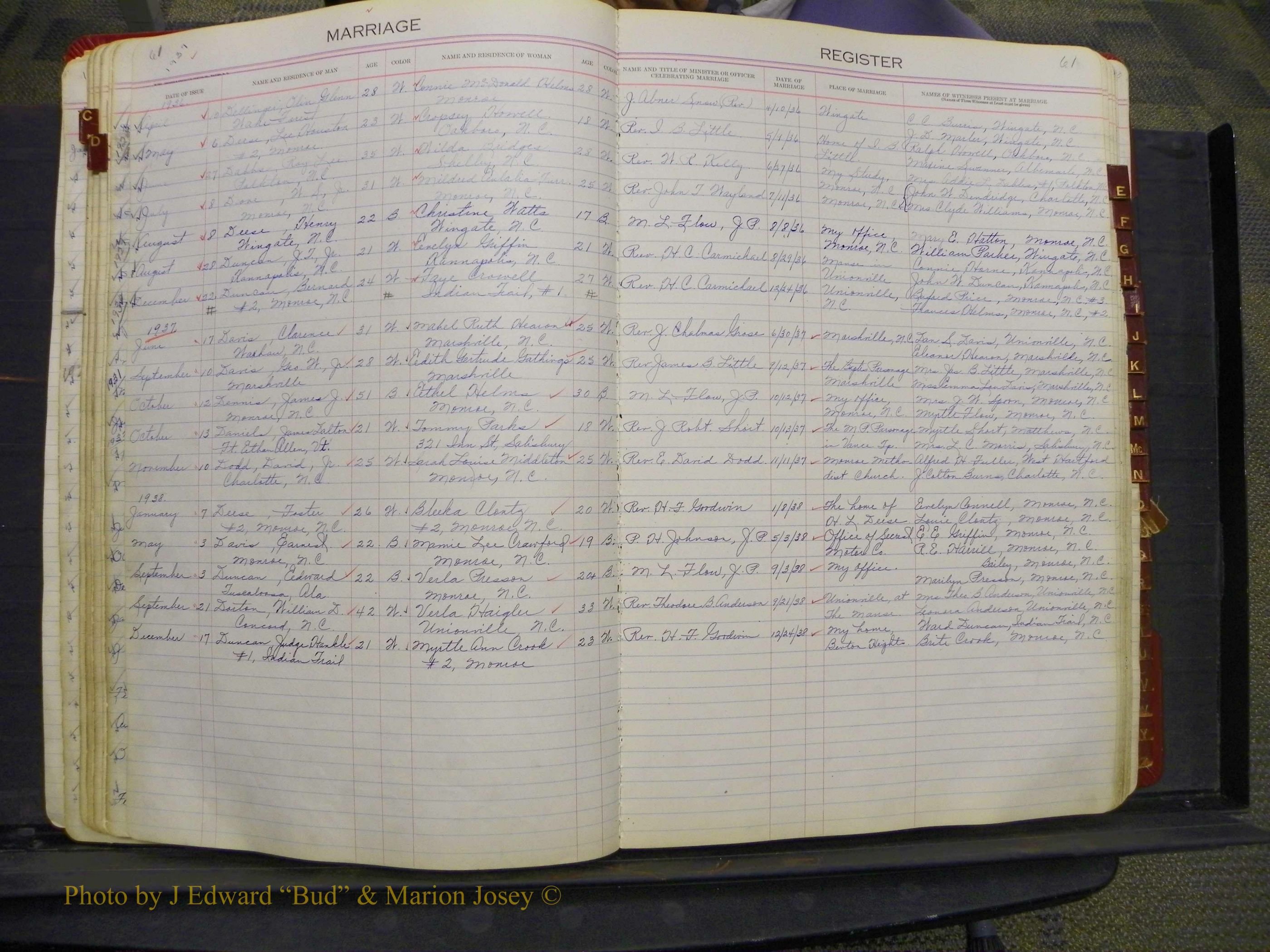 Union Co, NC Marriages, Book 9, 1920-1938 (33).JPG