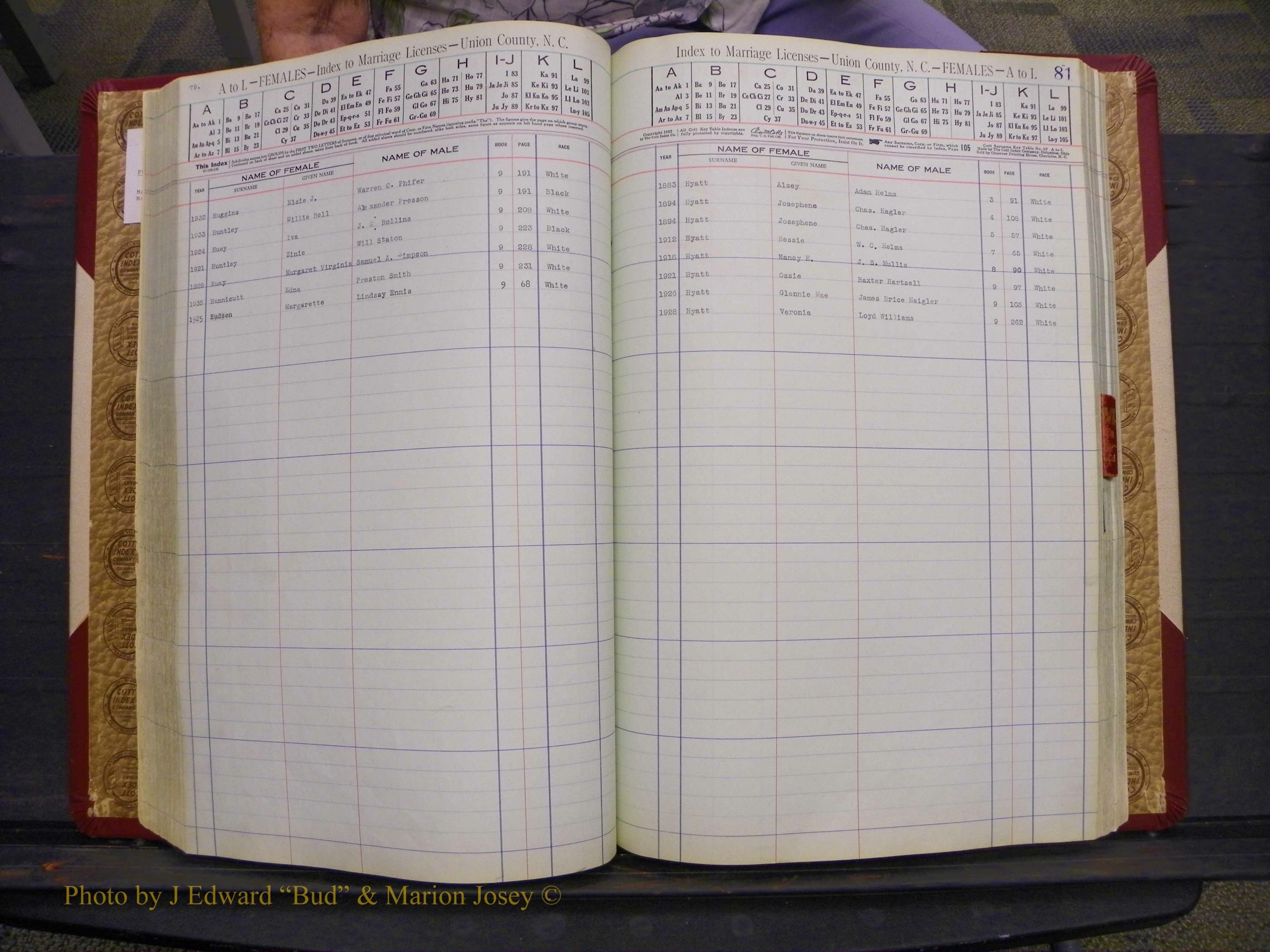 Union Co, NC Marriages Female Index, A-Z, 1842-1936 (116).JPG