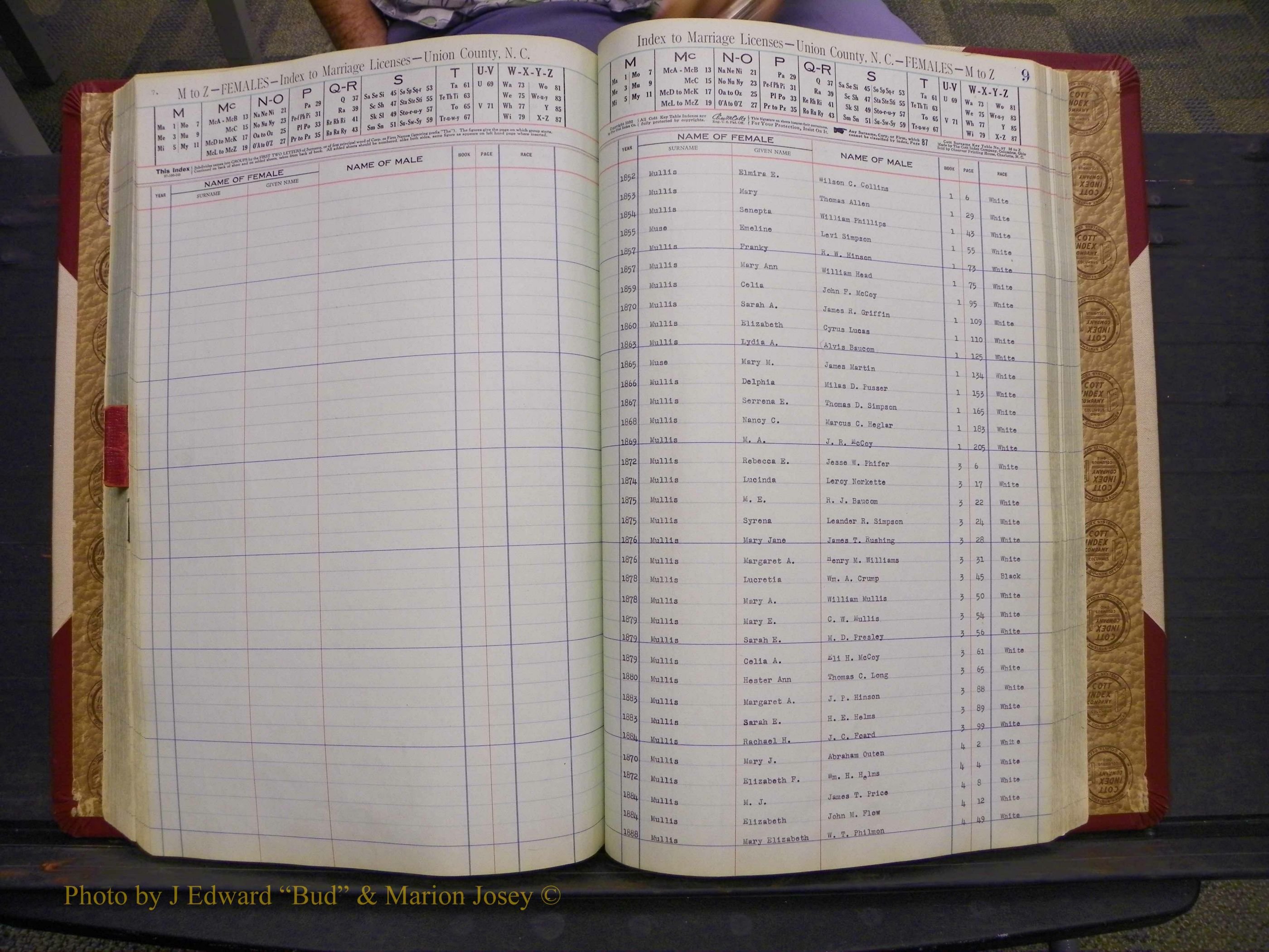 Union Co, NC Marriages Female Index, A-Z, 1842-1936 (155).JPG