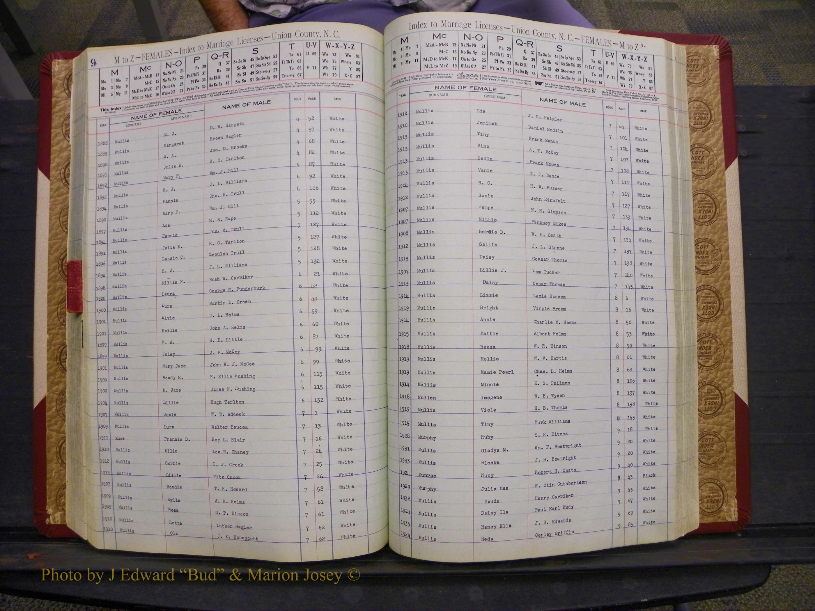 Union Co, NC Marriages Female Index, A-Z, 1842-1936 (157).JPG