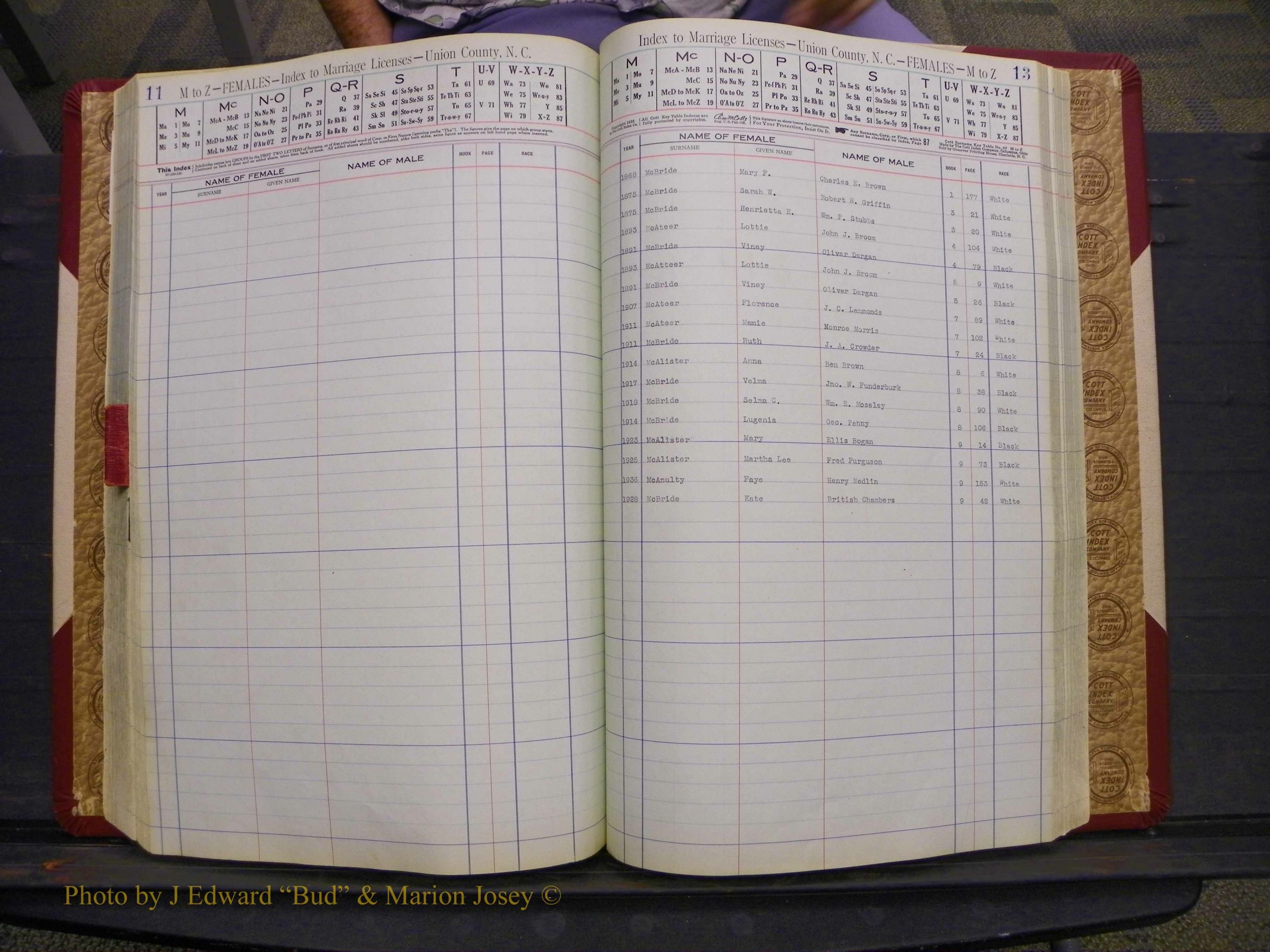 Union Co, NC Marriages Female Index, A-Z, 1842-1936 (159).JPG