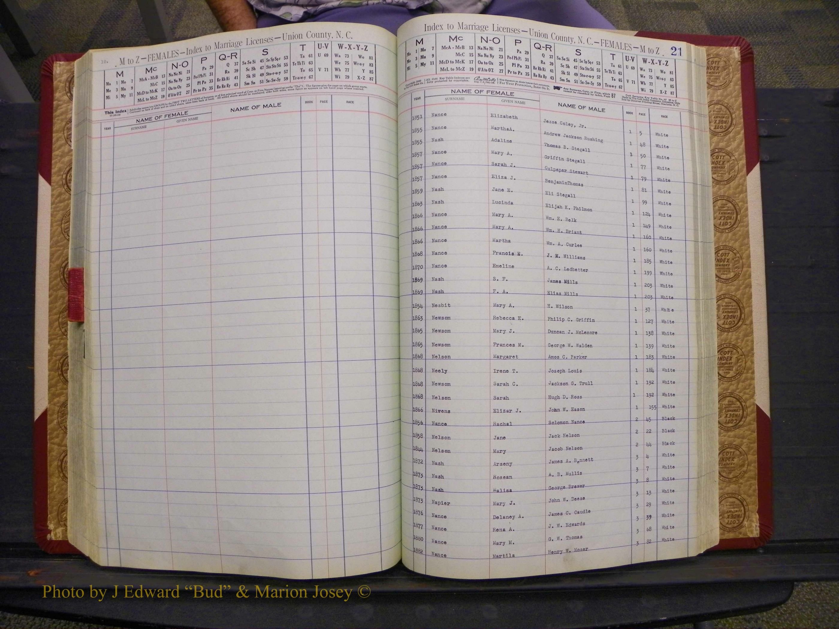Union Co, NC Marriages Female Index, A-Z, 1842-1936 (167).JPG