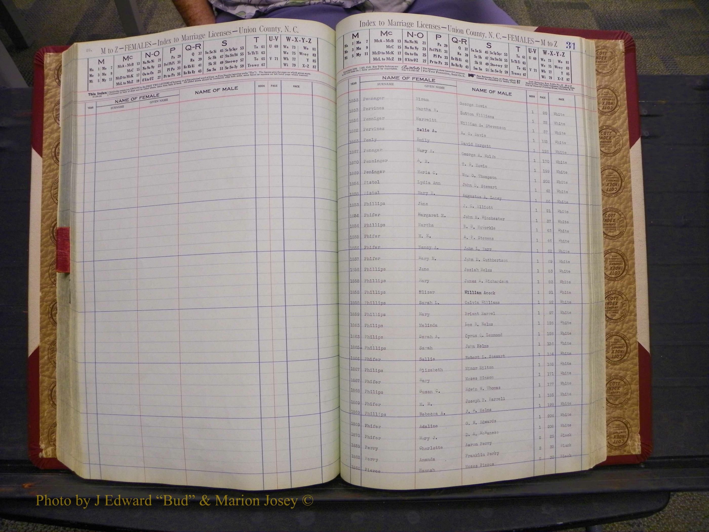Union Co, NC Marriages Female Index, A-Z, 1842-1936 (177).JPG