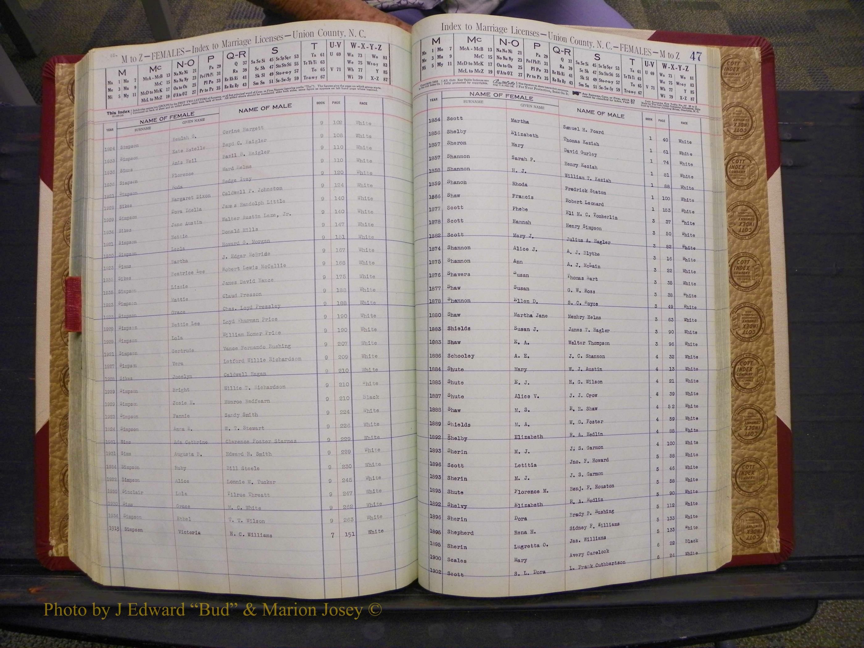 Union Co, NC Marriages Female Index, A-Z, 1842-1936 (209).JPG
