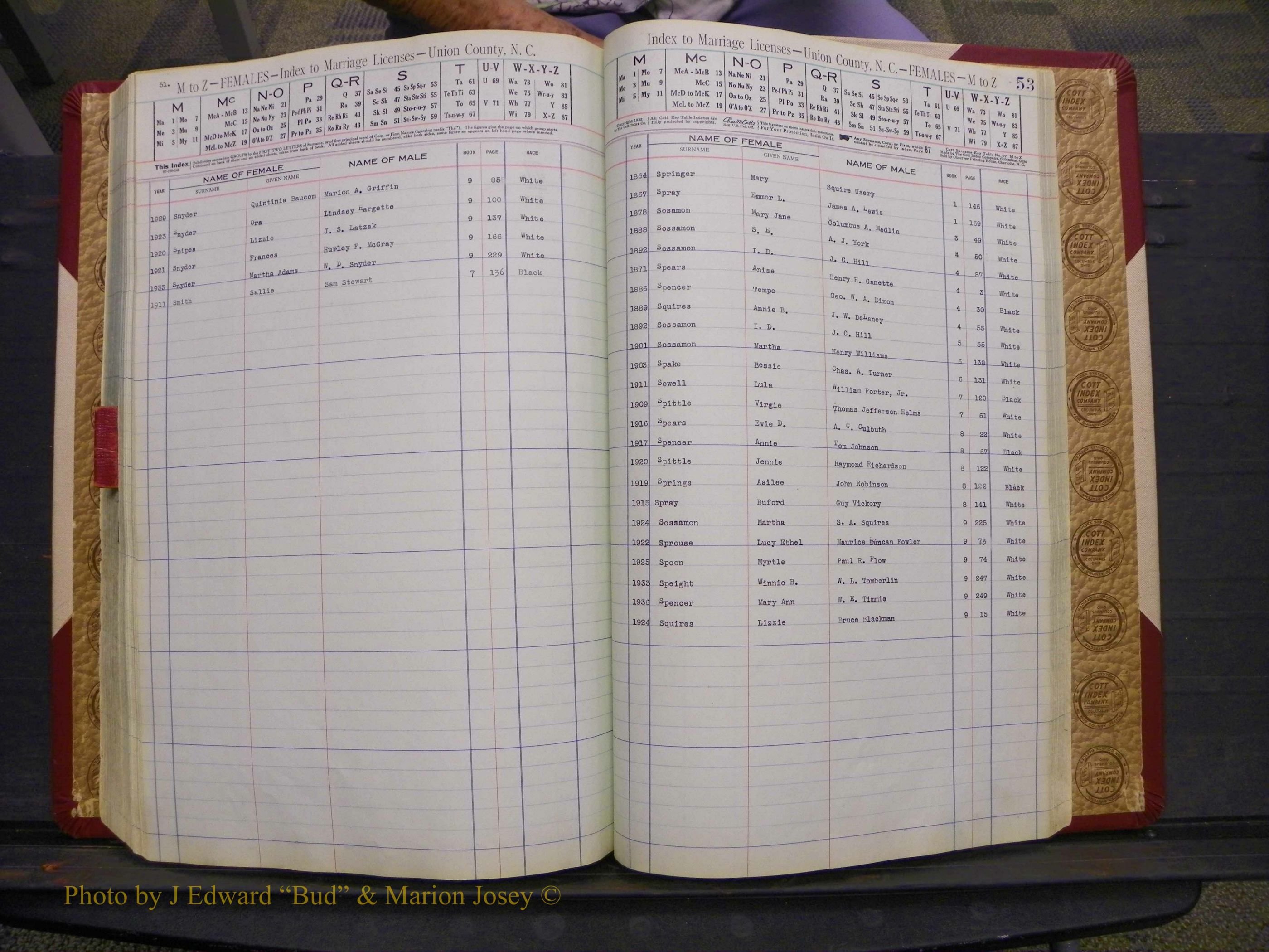 Union Co, NC Marriages Female Index, A-Z, 1842-1936 (215).JPG