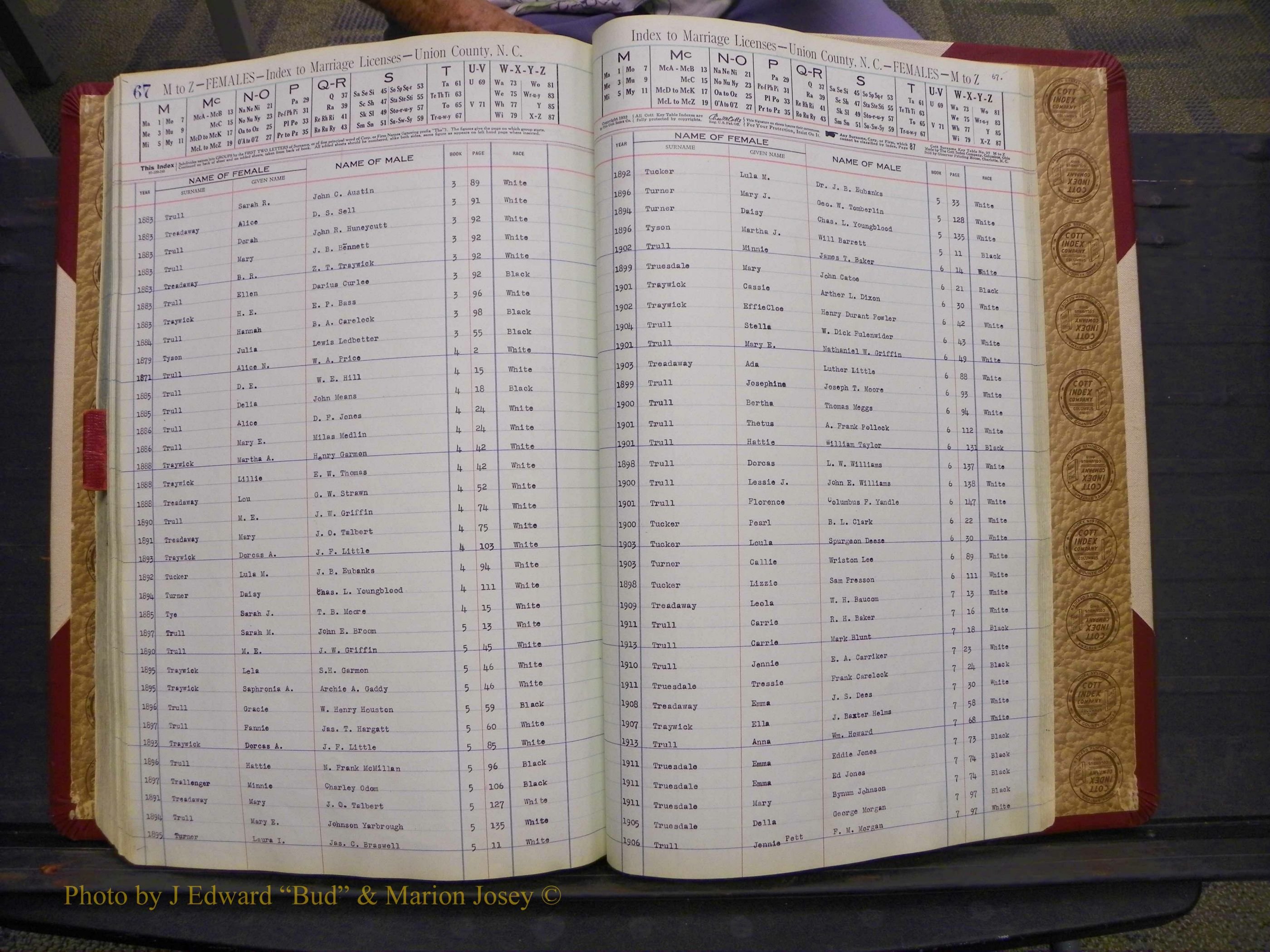 Union Co, NC Marriages Female Index, A-Z, 1842-1936 (234).JPG