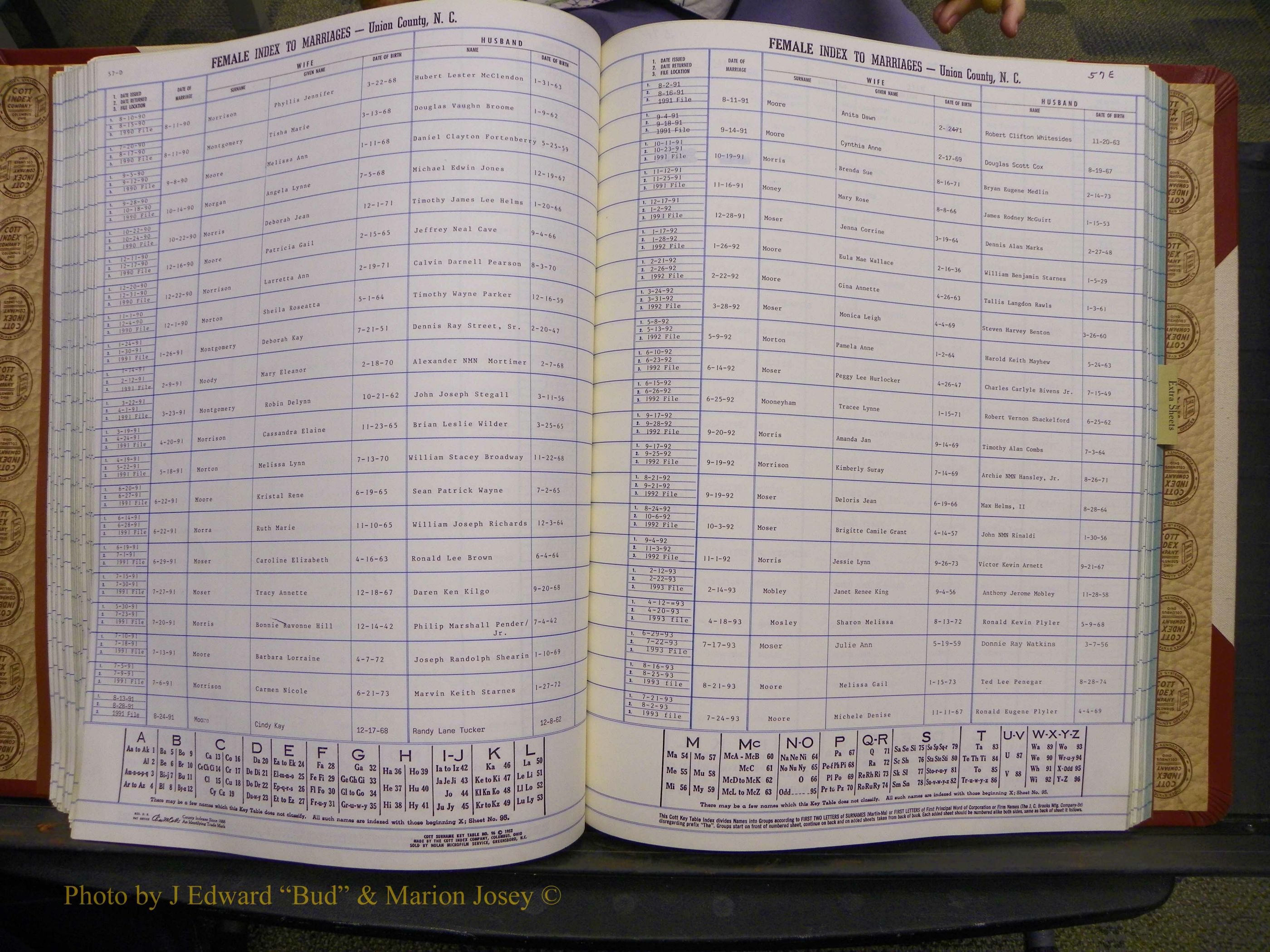 Union Co, NC Marriages Female Index, A-Z, 1980-1993 (127).JPG