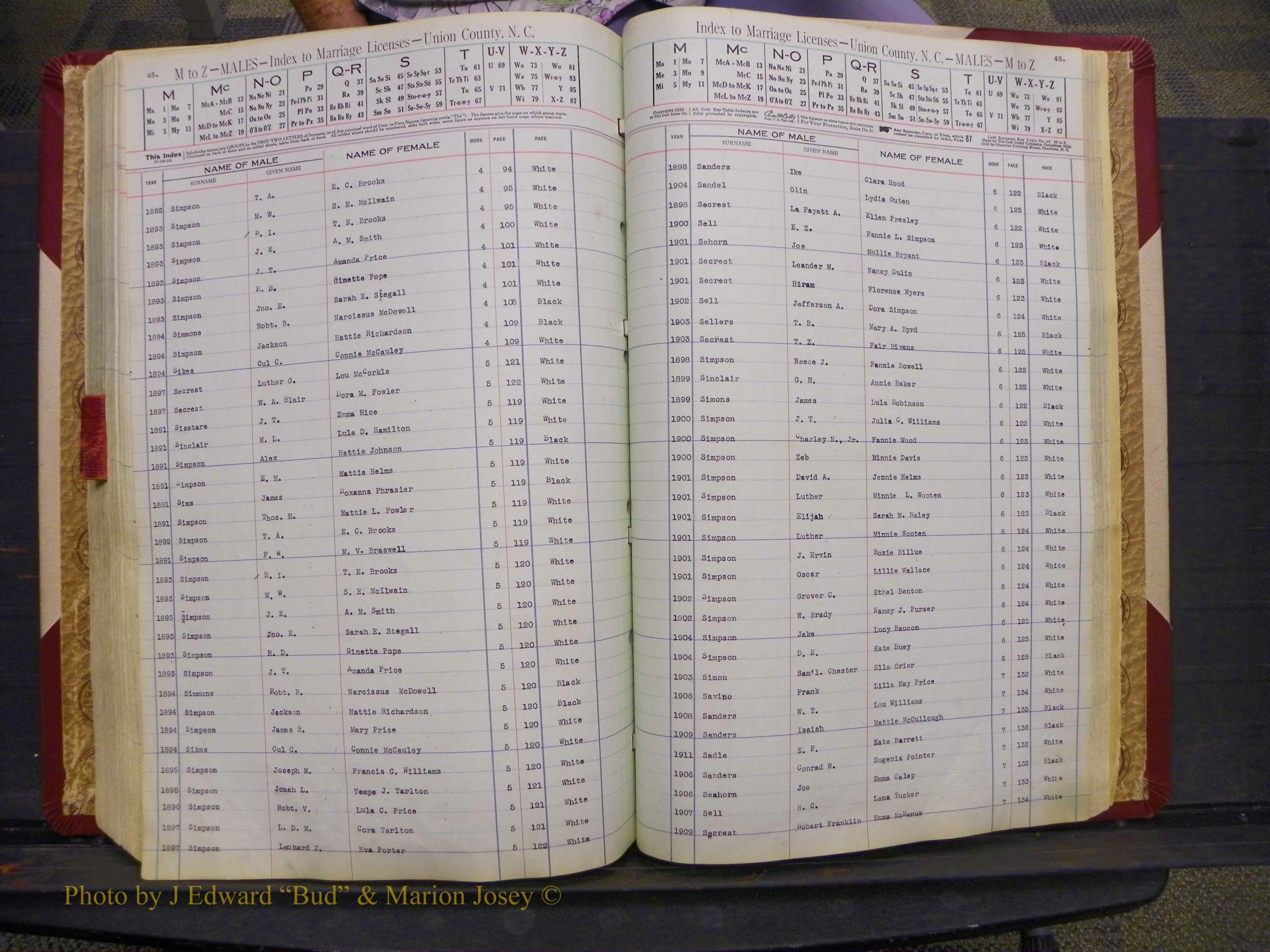 Union Co, NC Marriages Male Index, A-Z, 1842-1936 (205).JPG