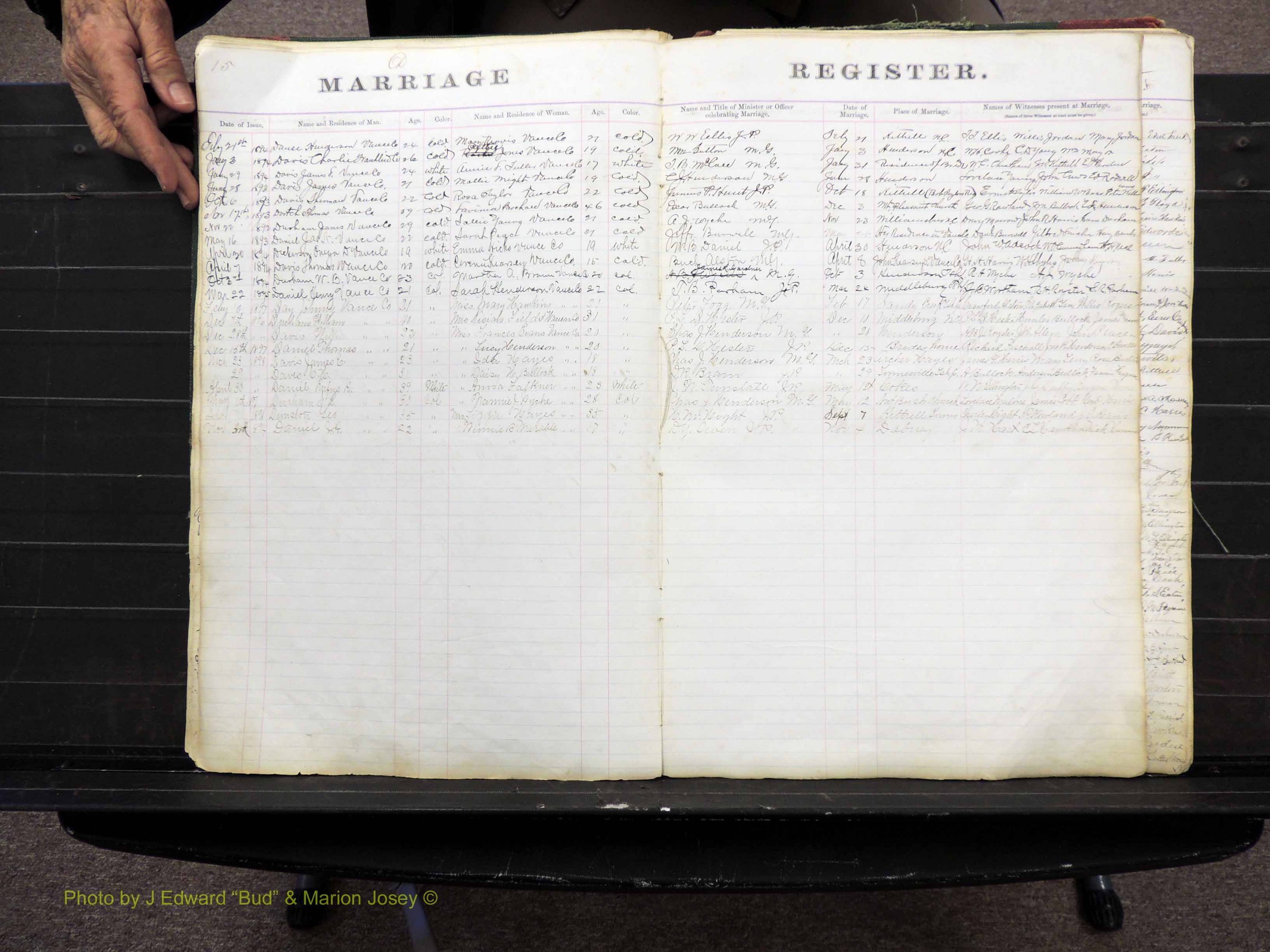 Vance Co, NC, Marriages, A-Z, 1873-1898 (116).JPG