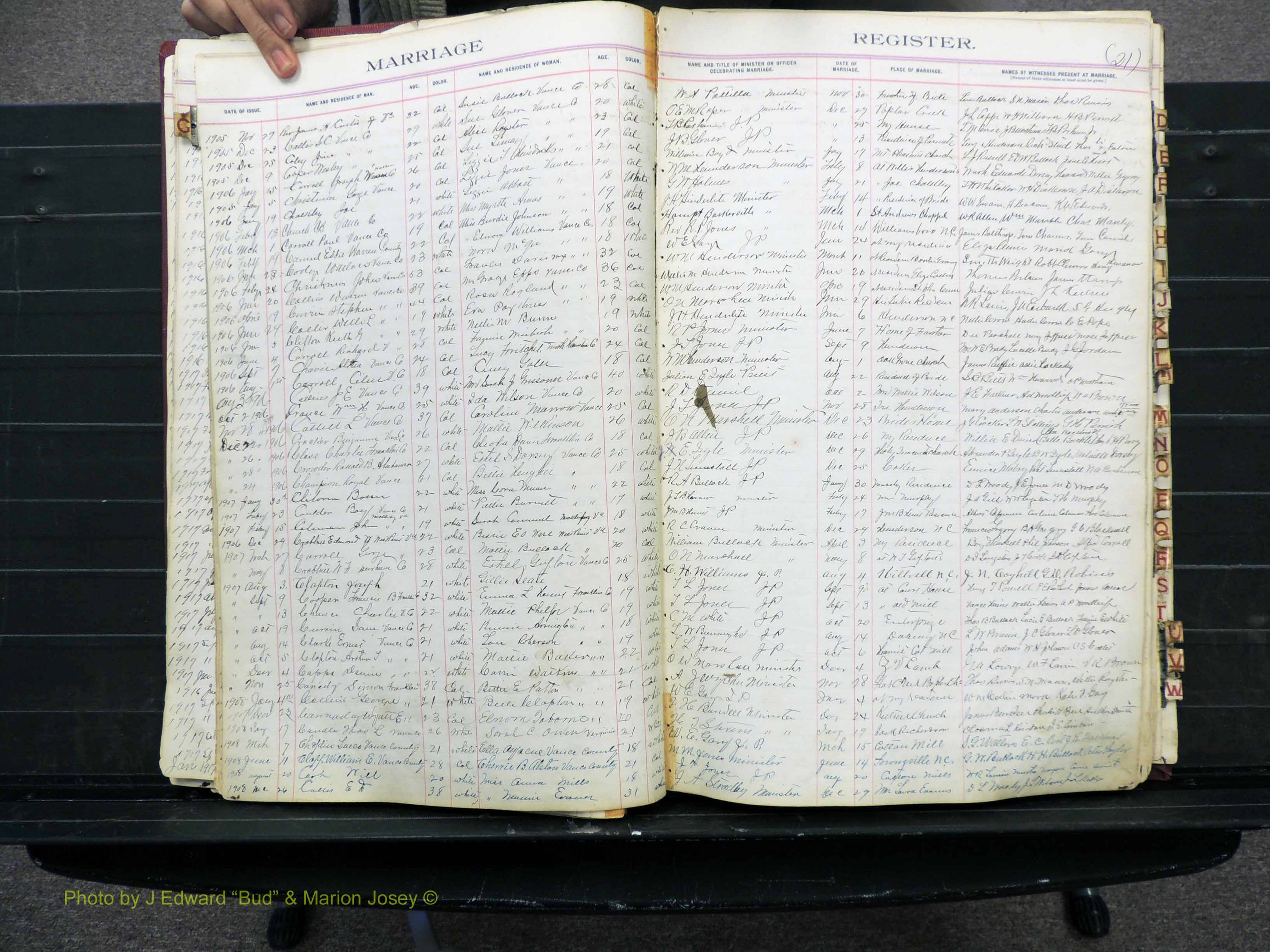 Vance Co, NC, Marriages, A-Z, 1898-1919 (120).JPG