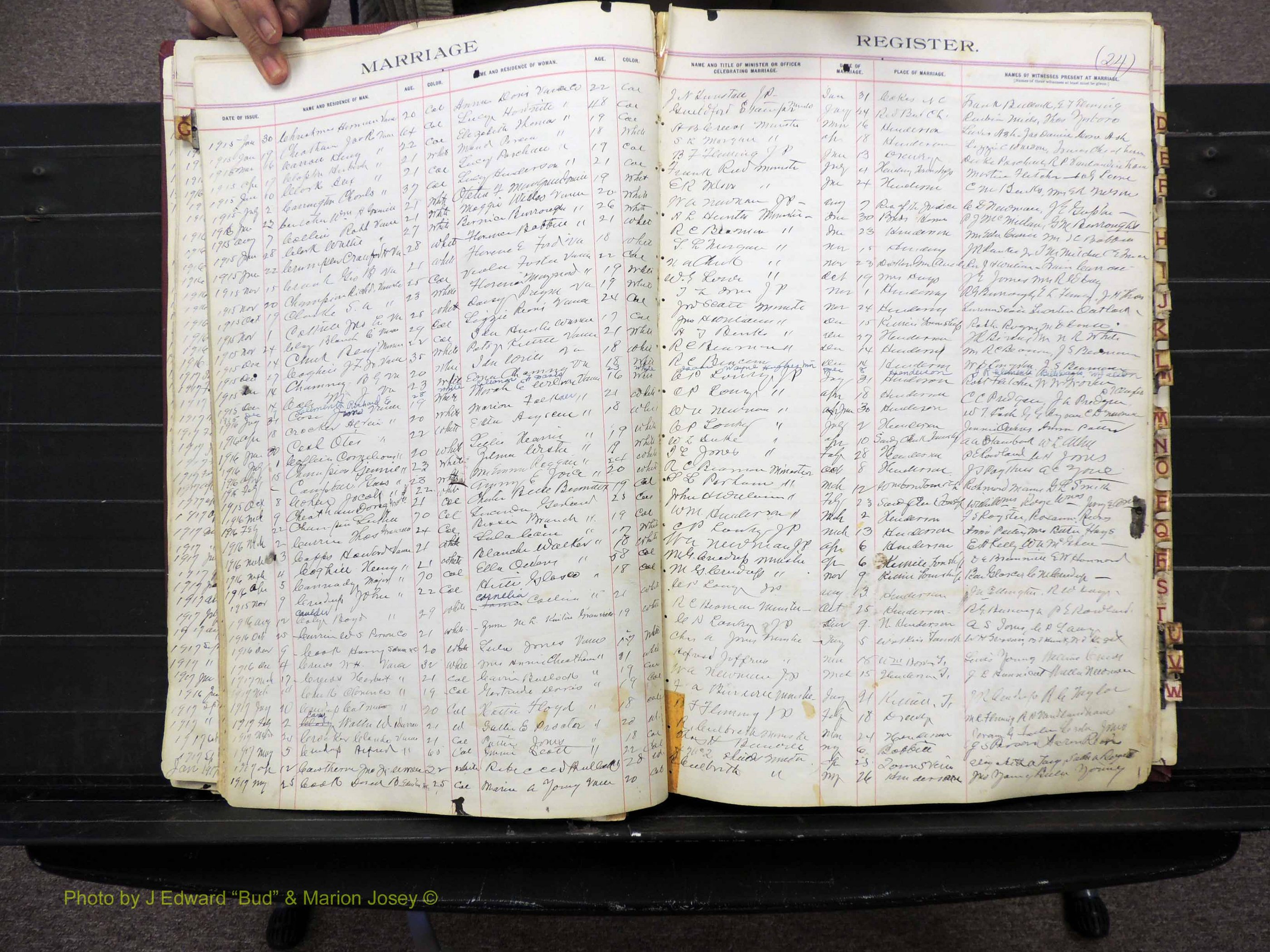 Vance Co, NC, Marriages, A-Z, 1898-1919 (123).JPG