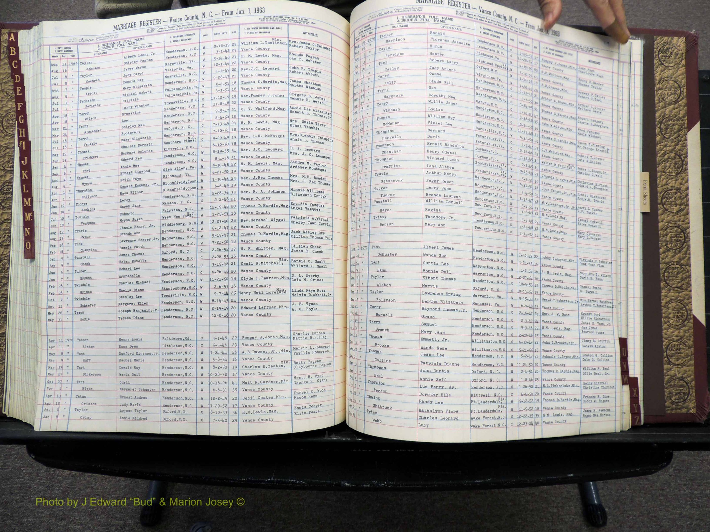 Vance Co, NC, Marriages, A-Z, 1963-1978 (239).JPG