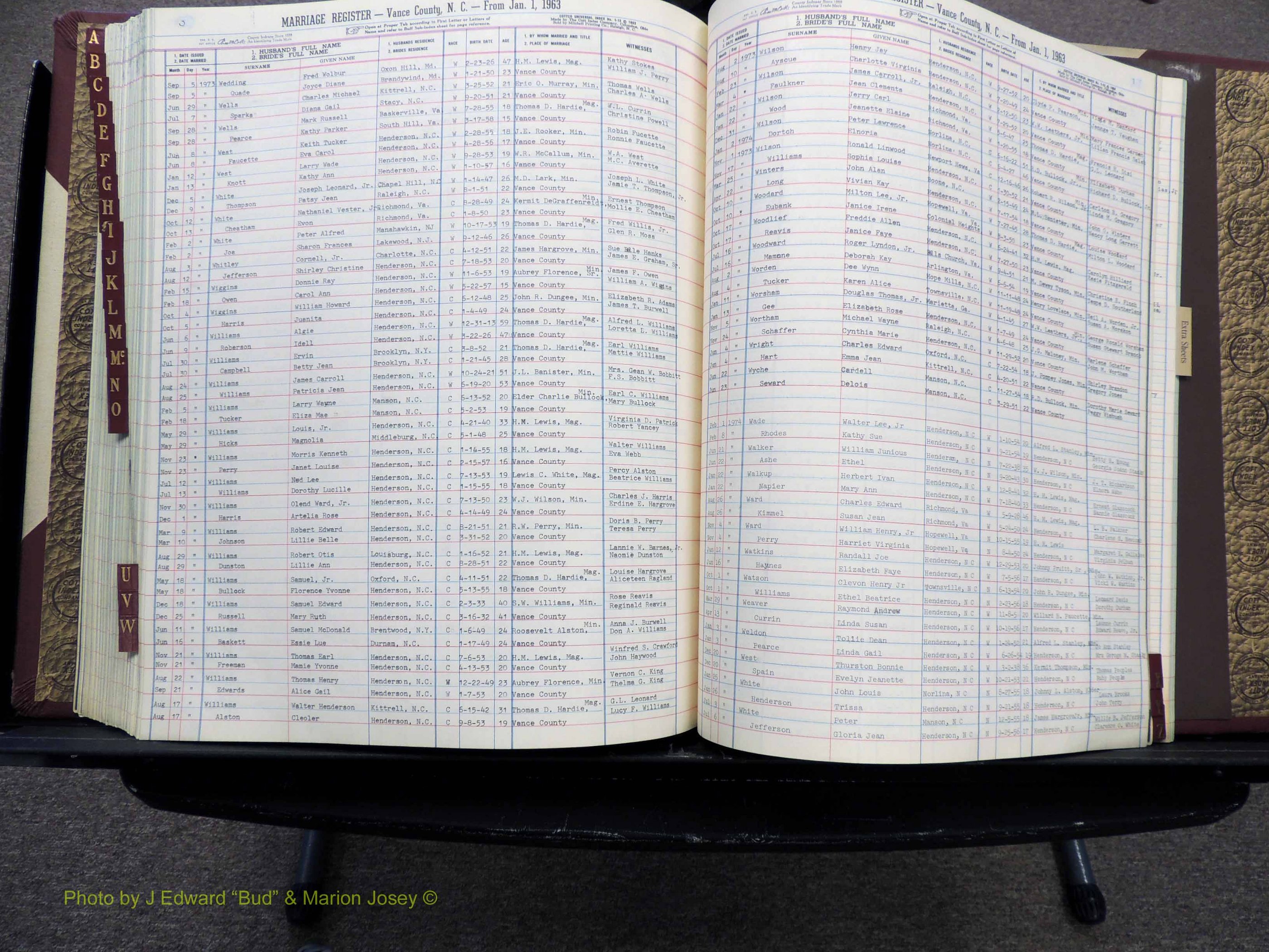 Vance Co, NC, Marriages, A-Z, 1963-1978 (254).JPG
