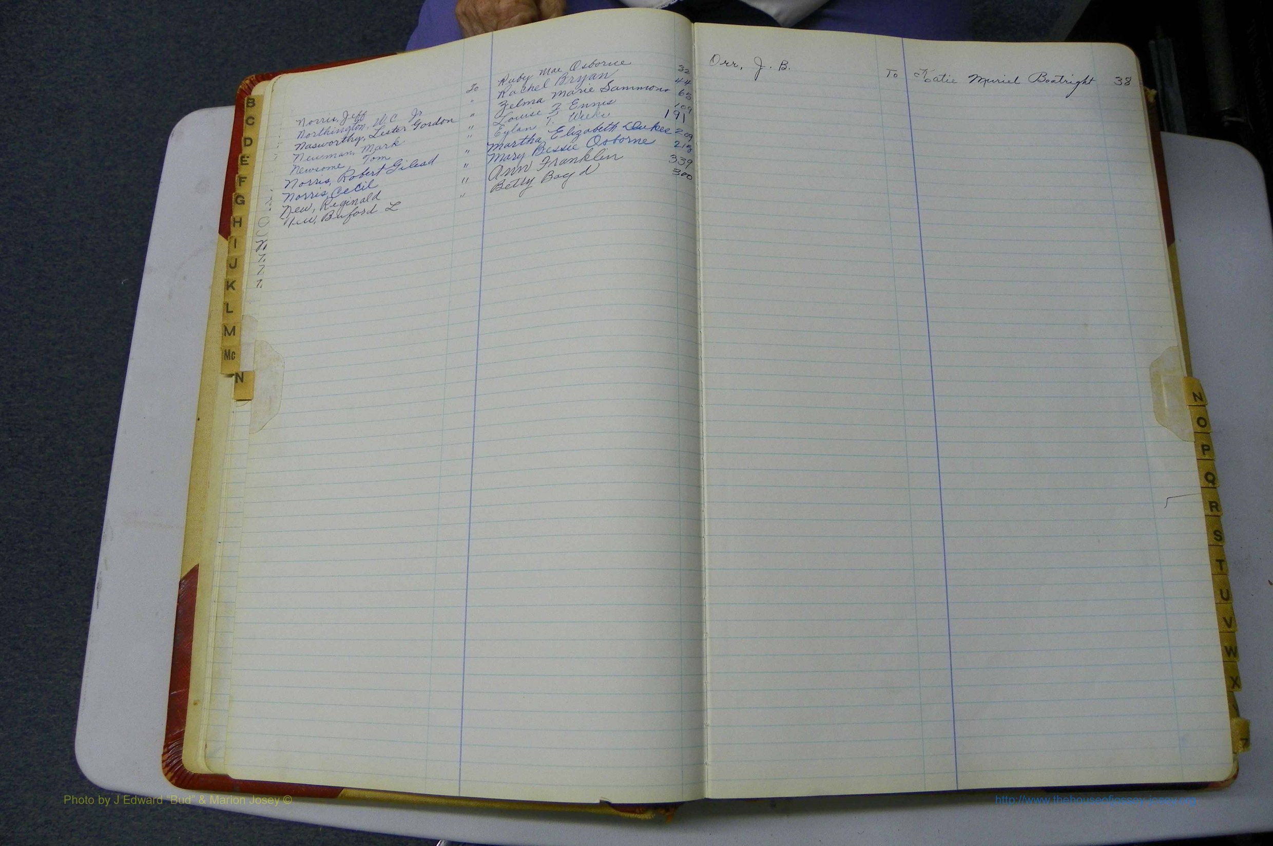 Was GA, Mar. Book Q, 199 - 1952, White, Index N & O.JPG