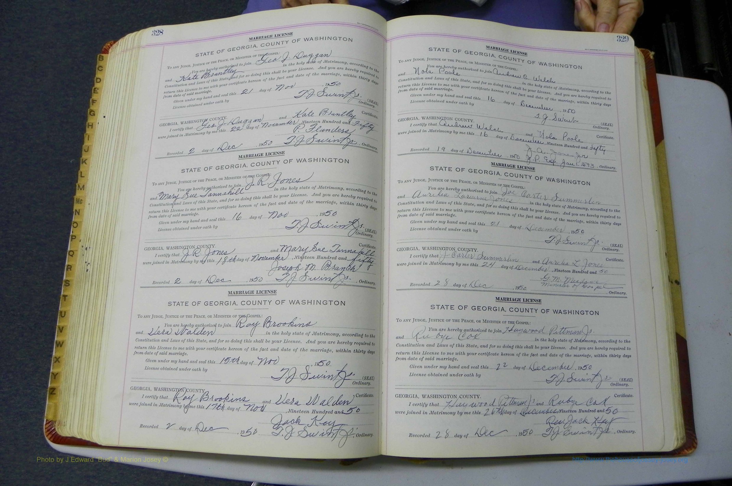 Was GA, Mar. Book Q, 199 - 1952, White, P 328-329.JPG