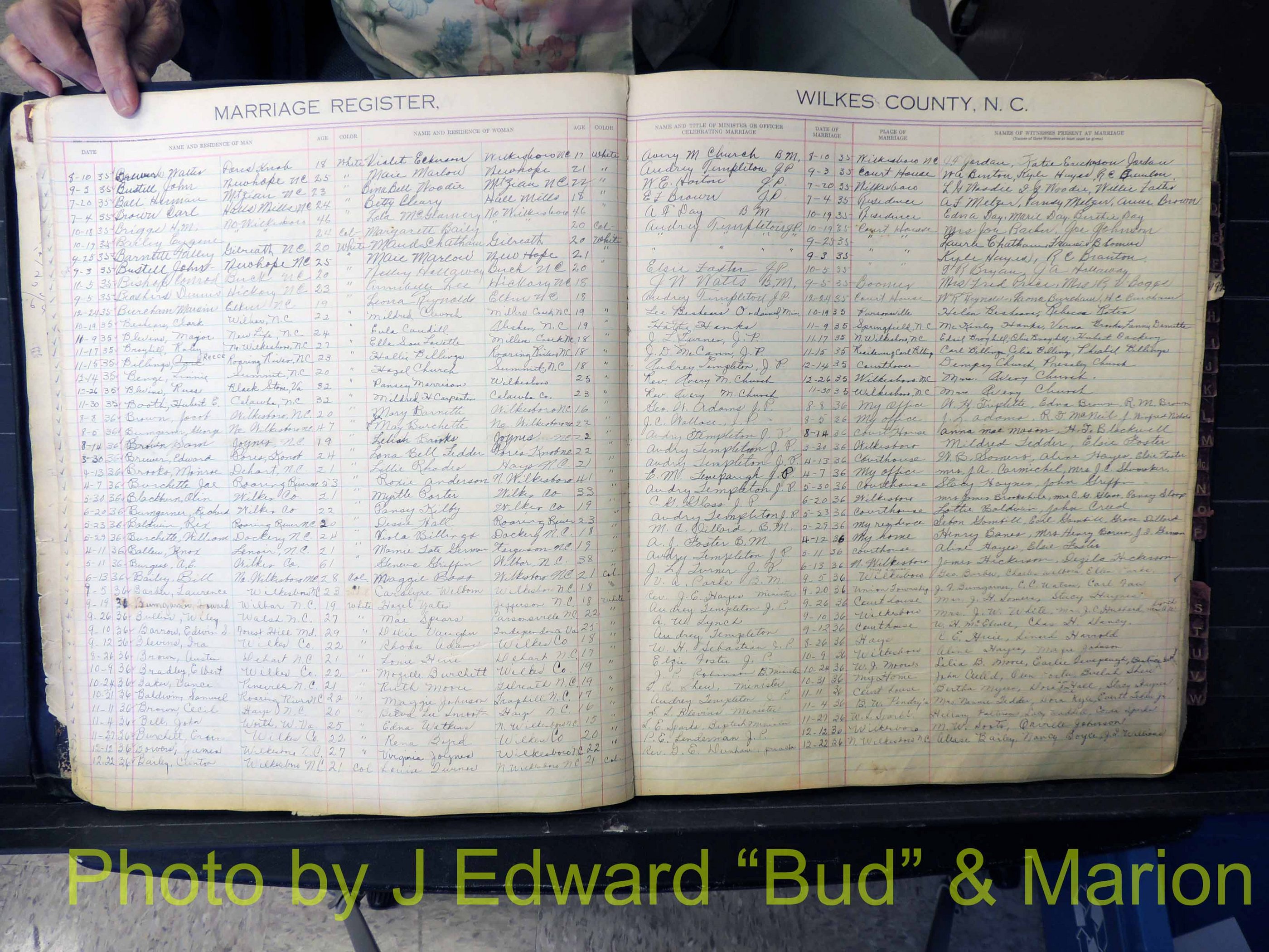 Wilkes Co, NC, Marriage Book 4, 1920-1937 (116).JPG