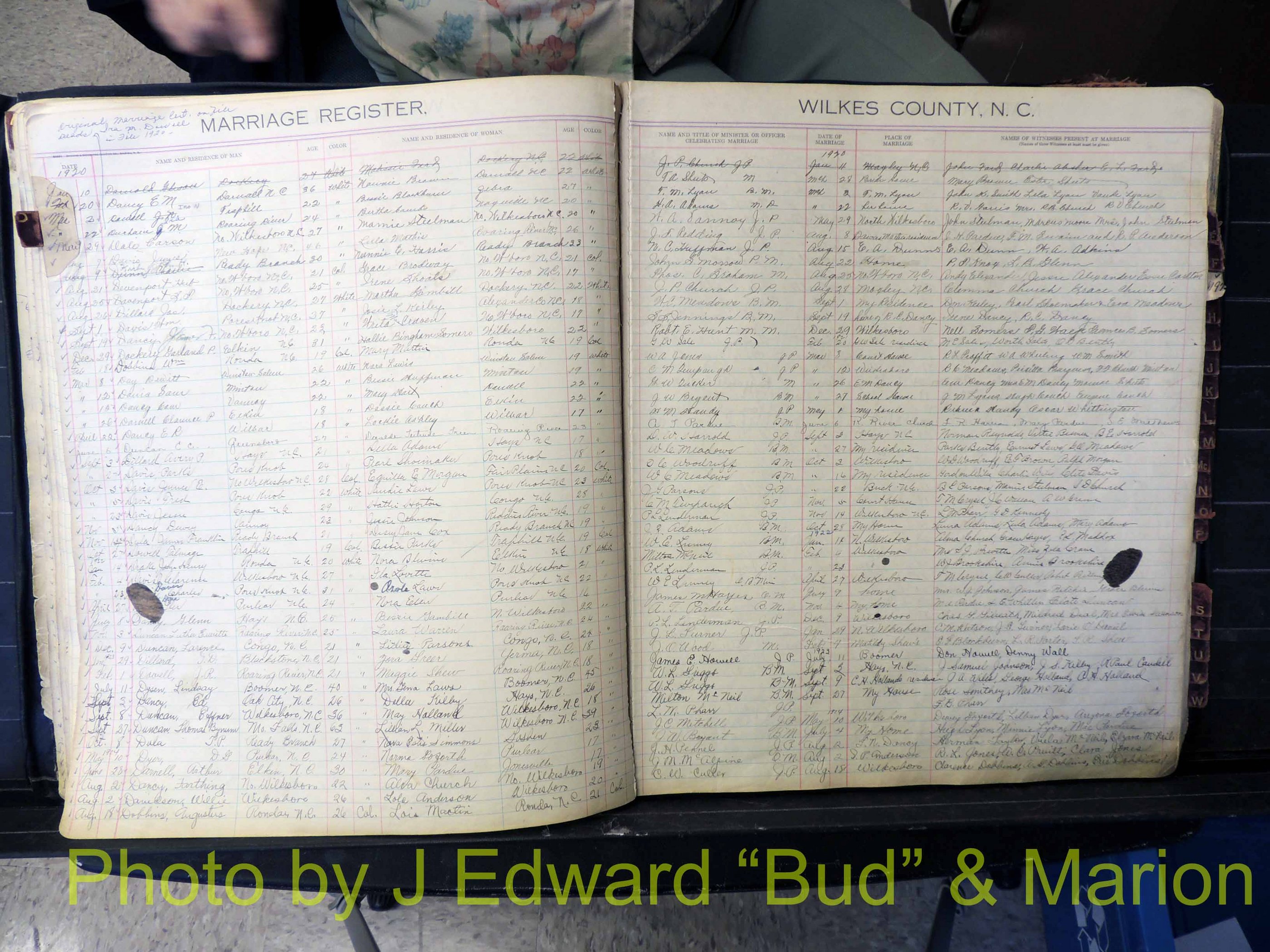 Wilkes Co, NC, Marriage Book 4, 1920-1937 (127).JPG
