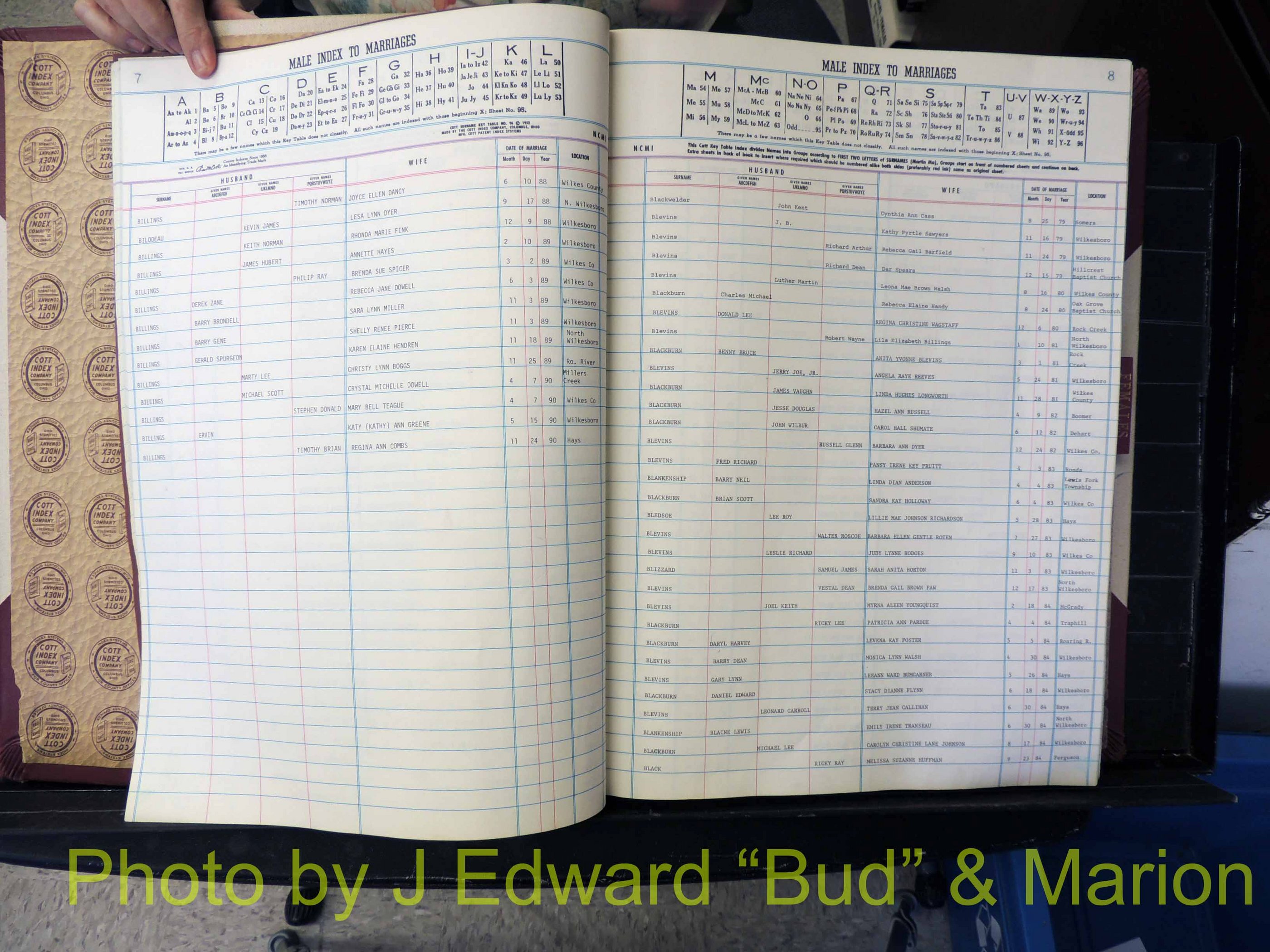 Wilkes Co, NC, Marriage Book 9, 1979-1991 (111).JPG