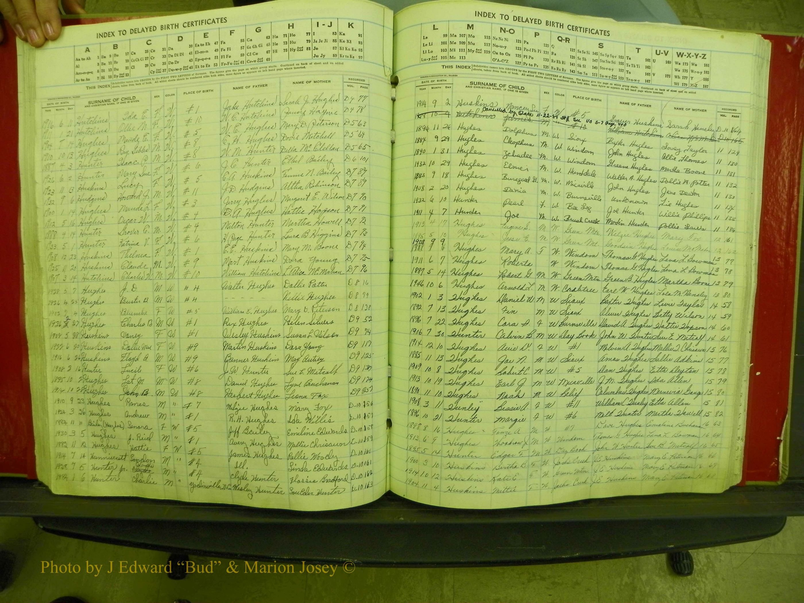 Yancey Co, NC  Delayed Births,  Index H, 80.JPG