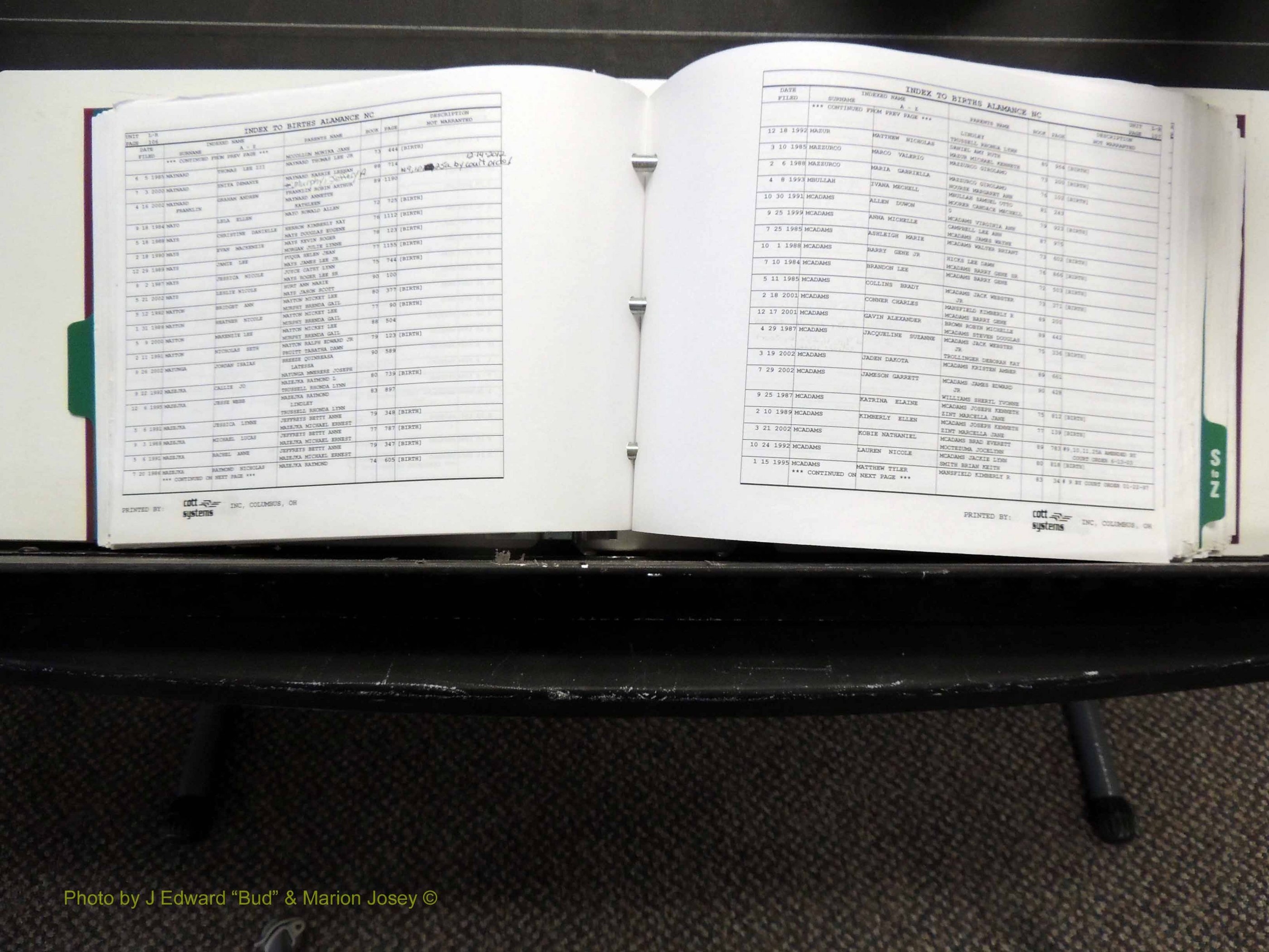 Alamance Co, NC, Births, L-Z, 1984-2004 (154).JPG