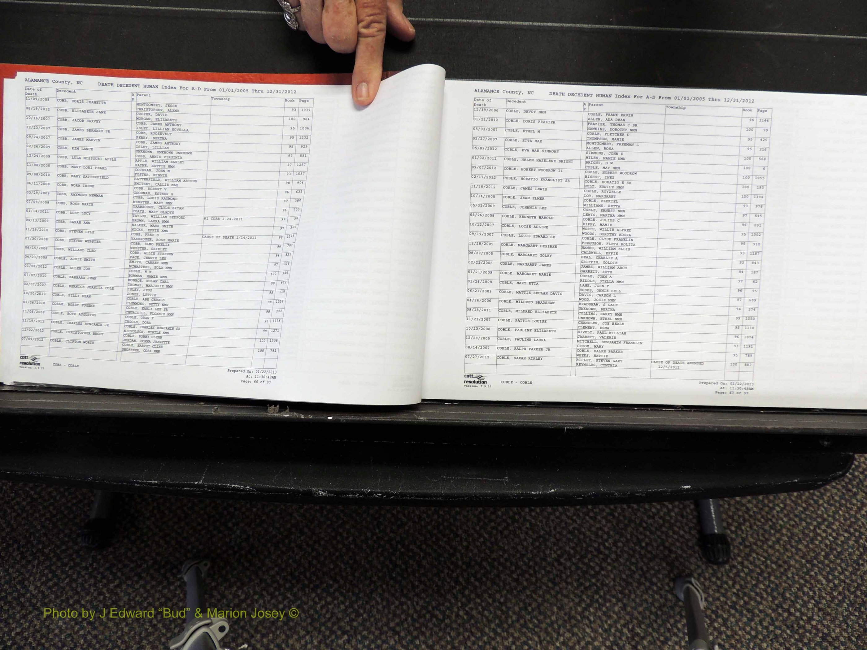 Alamance Co, NC, Deaths, A-Z, 2005-2012 (134).JPG
