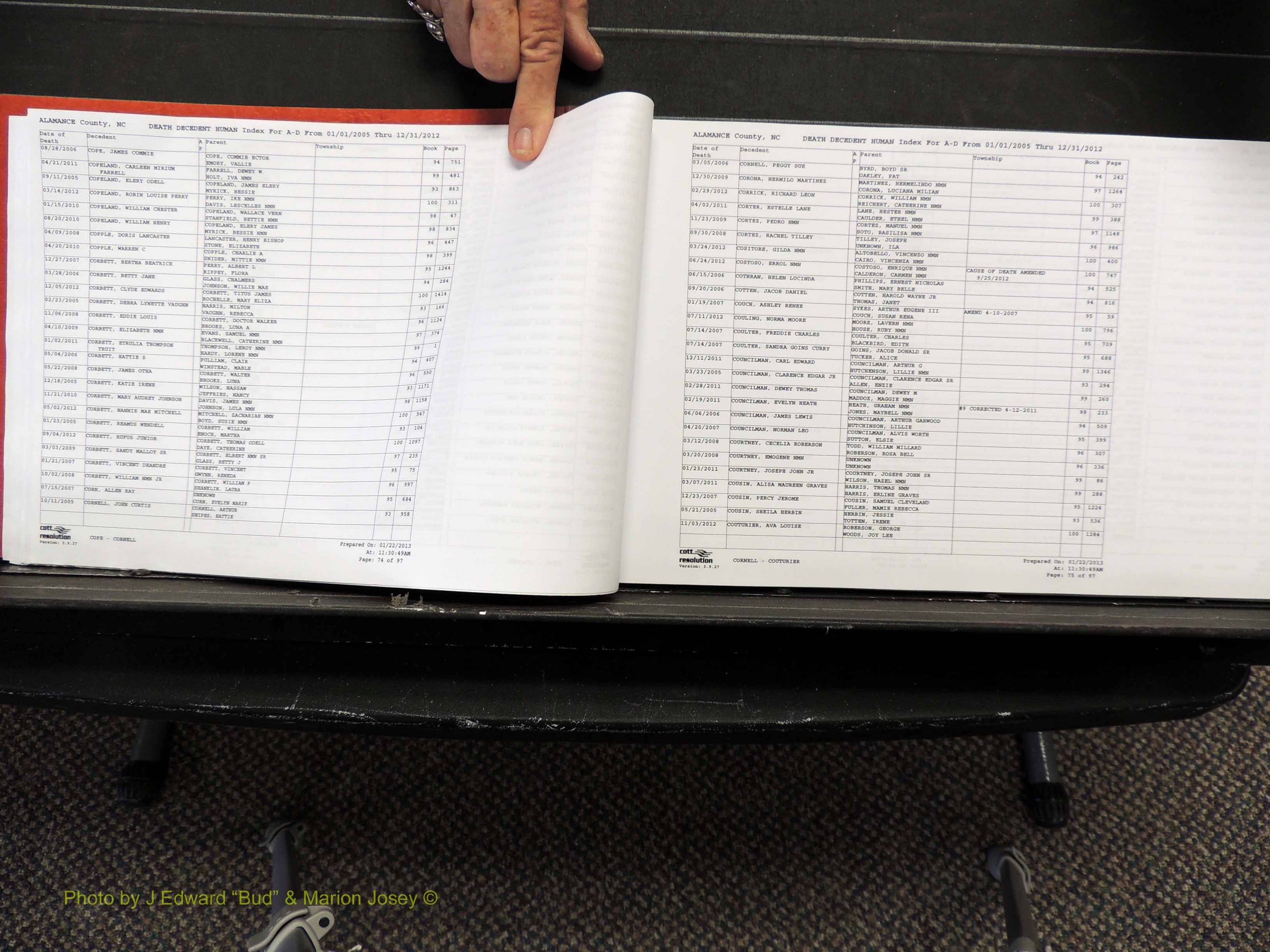 Alamance Co, NC, Deaths, A-Z, 2005-2012 (138).JPG