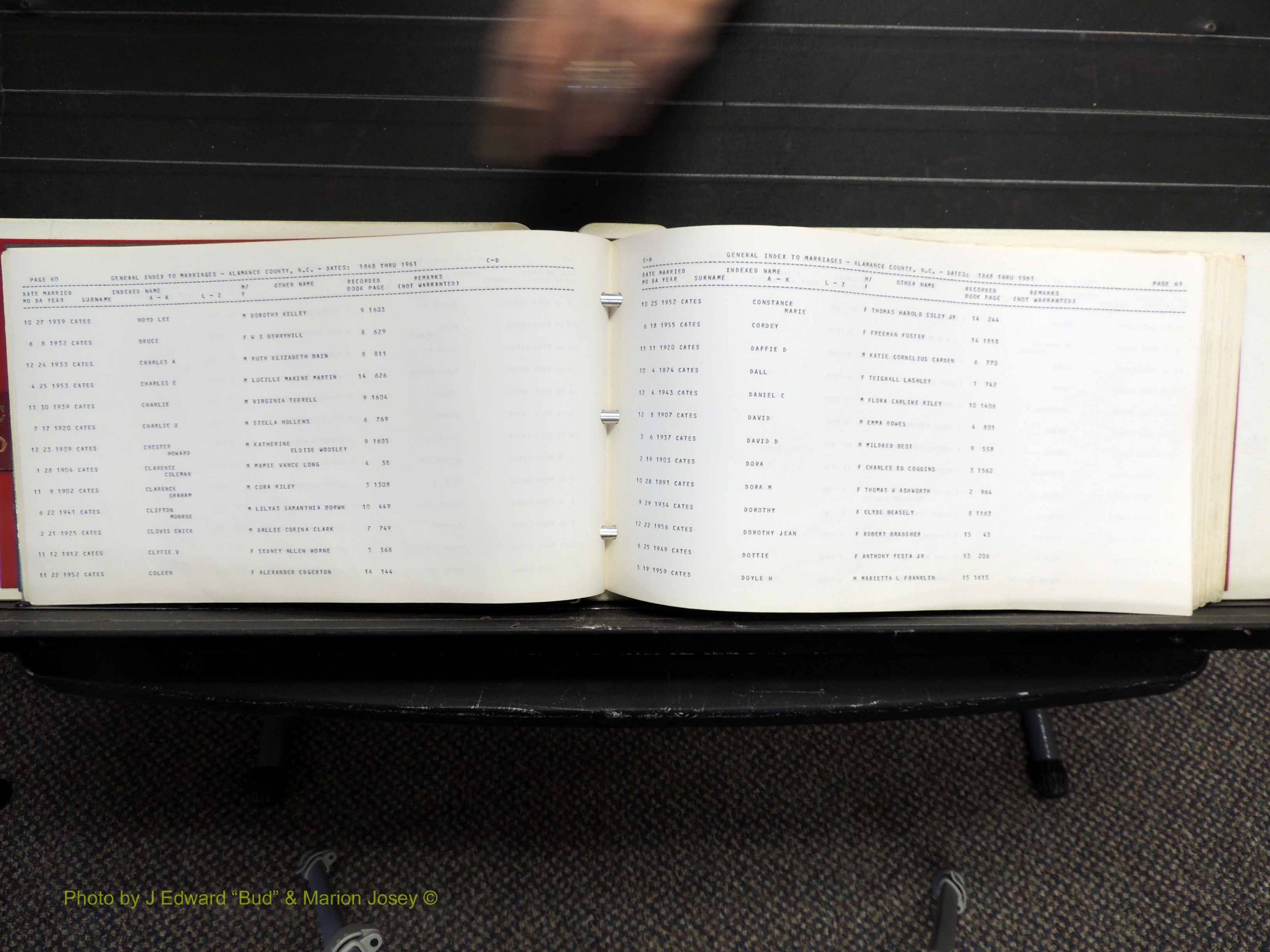 Alamance Co, NC, Marriages, C-D, 1868-1961 (134).JPG