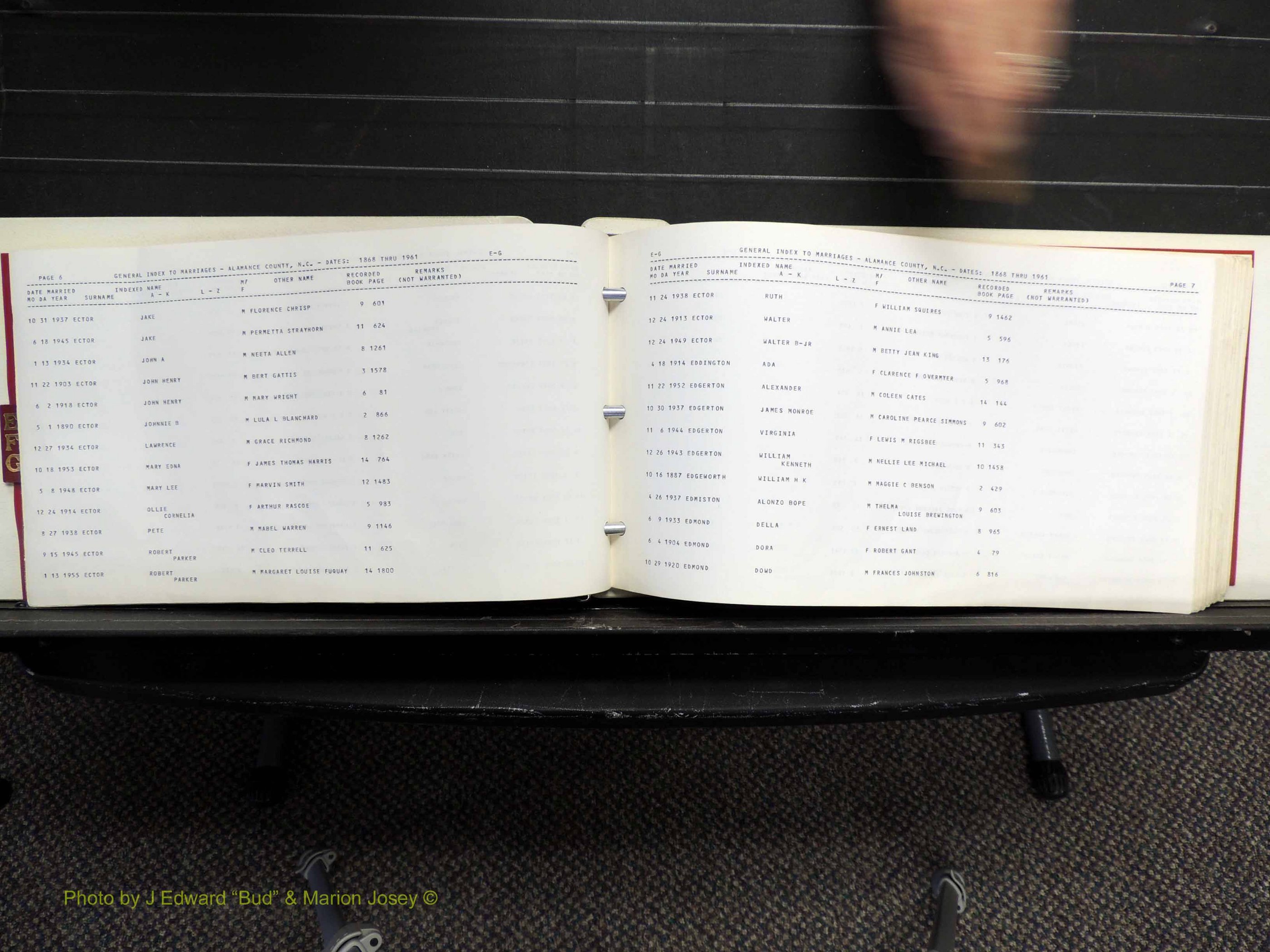 Alamance Co, NC, Marriages, E-G, 1868-1961 (106).JPG