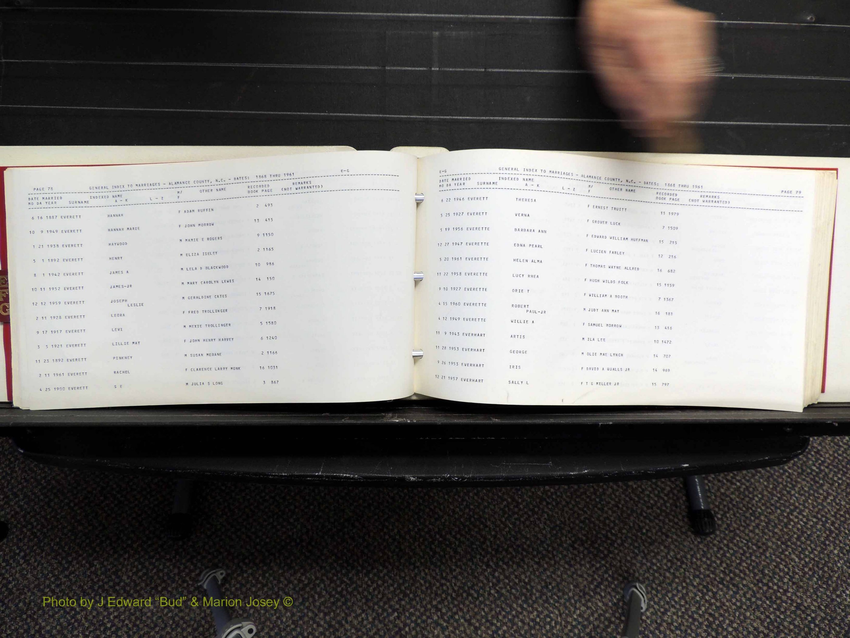 Alamance Co, NC, Marriages, E-G, 1868-1961 (142).JPG