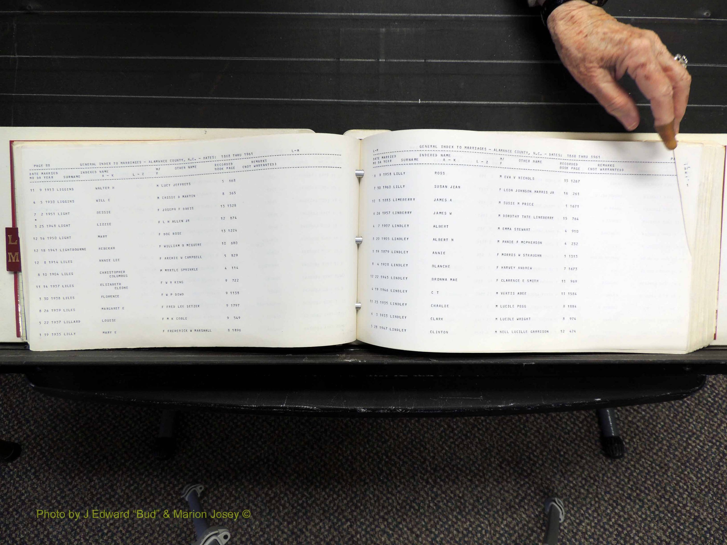 Alamance Co, NC, Marriages, L-M, 1868-1961 (148).JPG