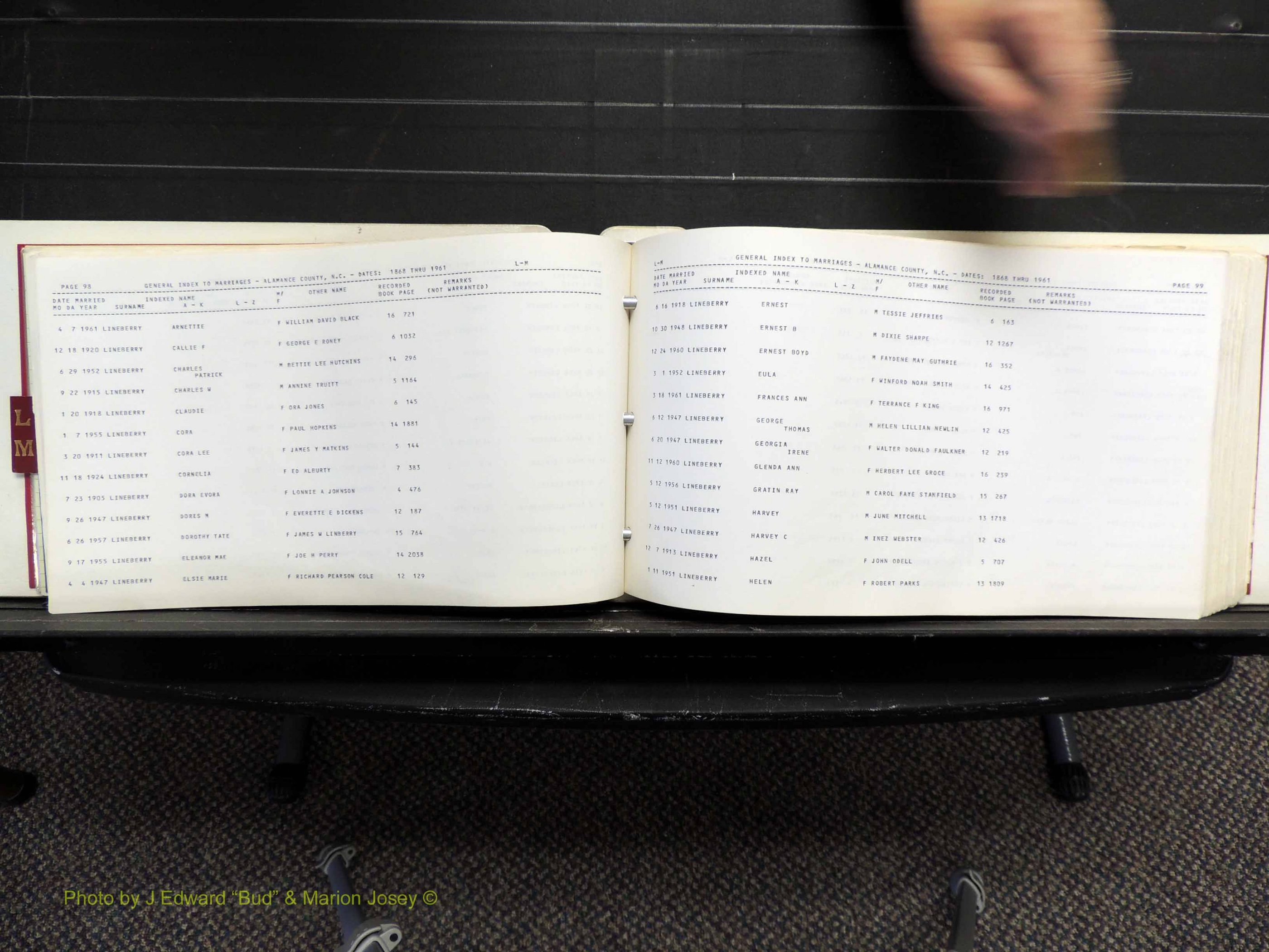 Alamance Co, NC, Marriages, L-M, 1868-1961 (153).JPG