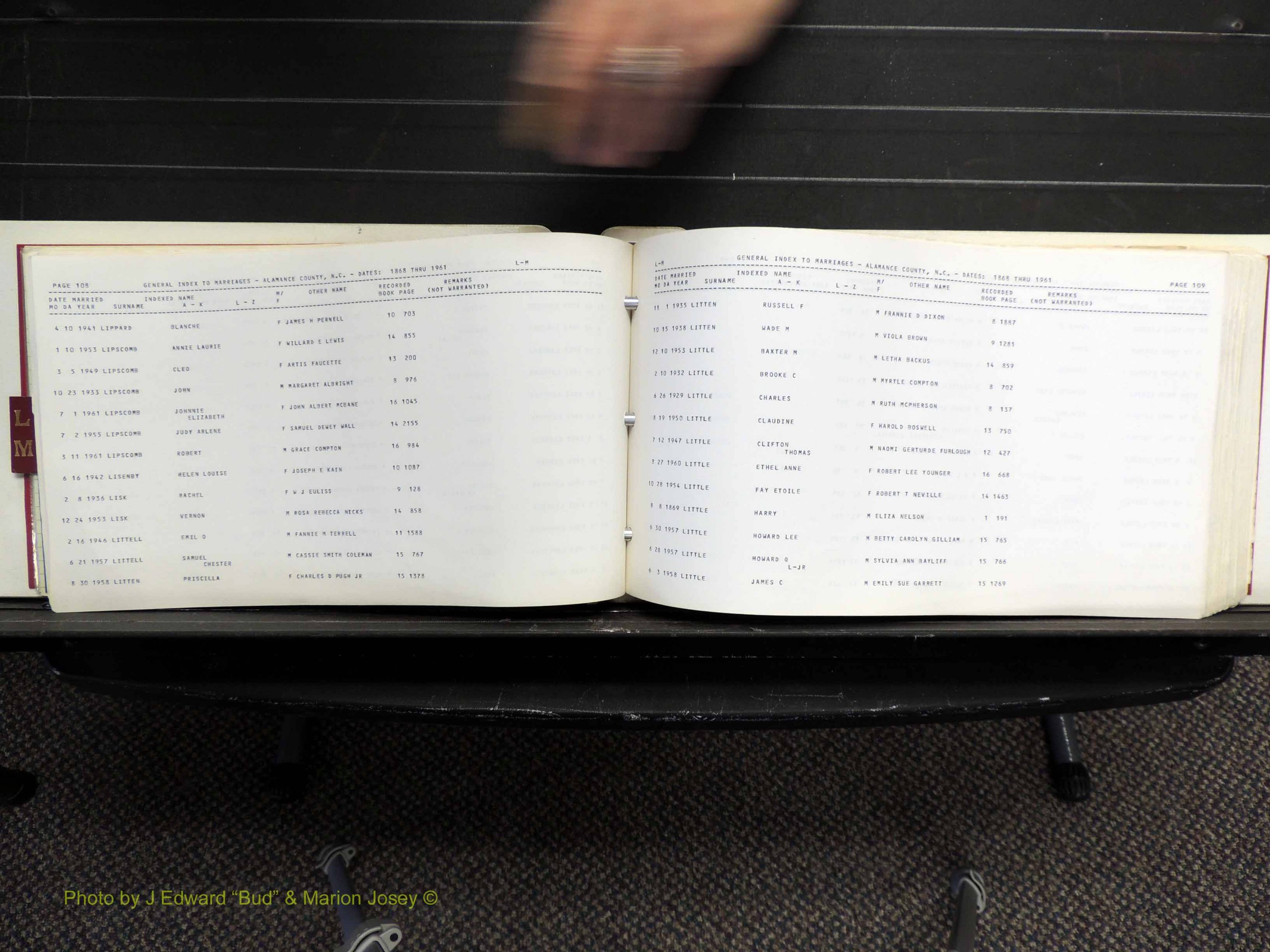 Alamance Co, NC, Marriages, L-M, 1868-1961 (158).JPG
