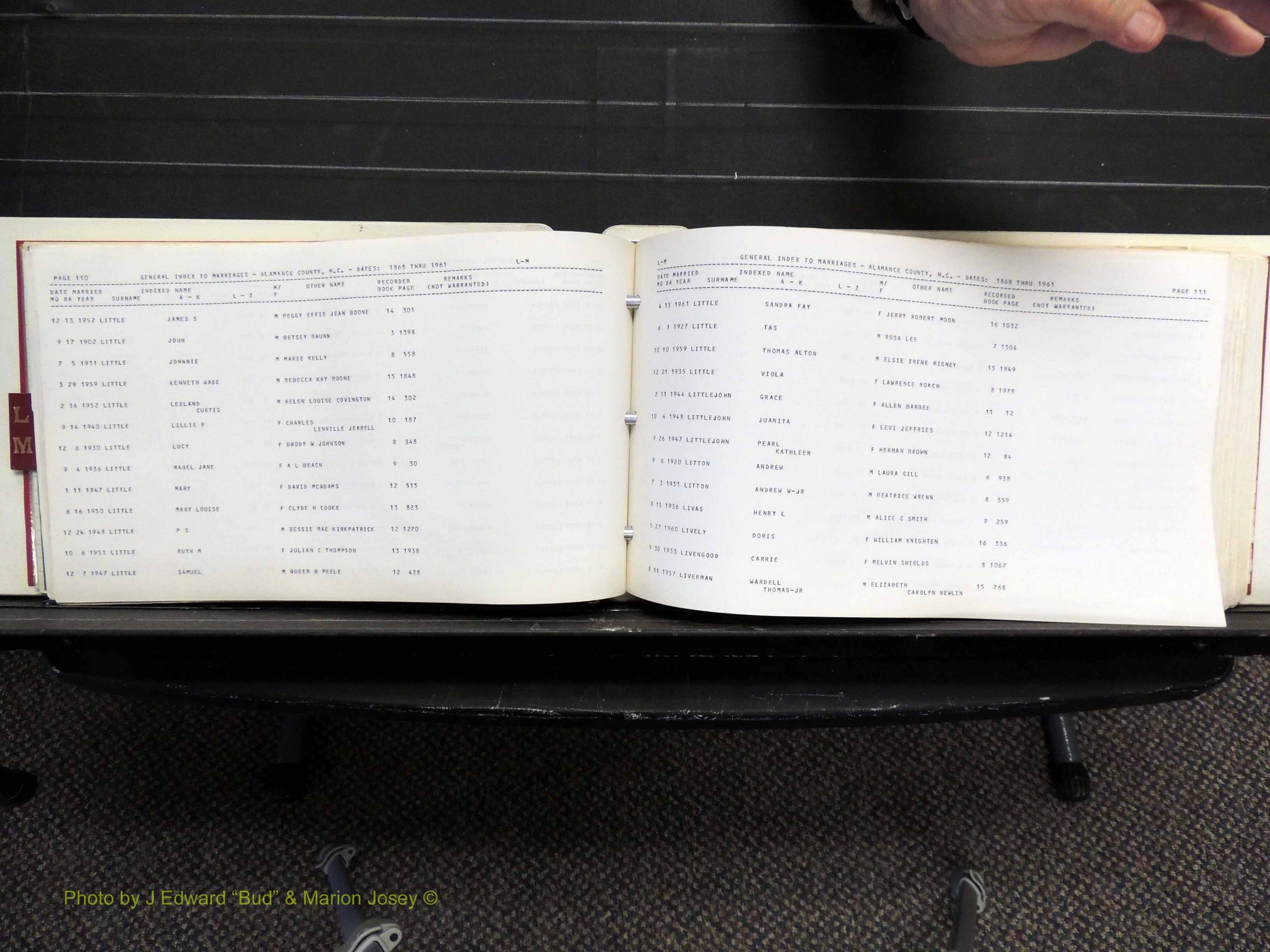 Alamance Co, NC, Marriages, L-M, 1868-1961 (159).JPG