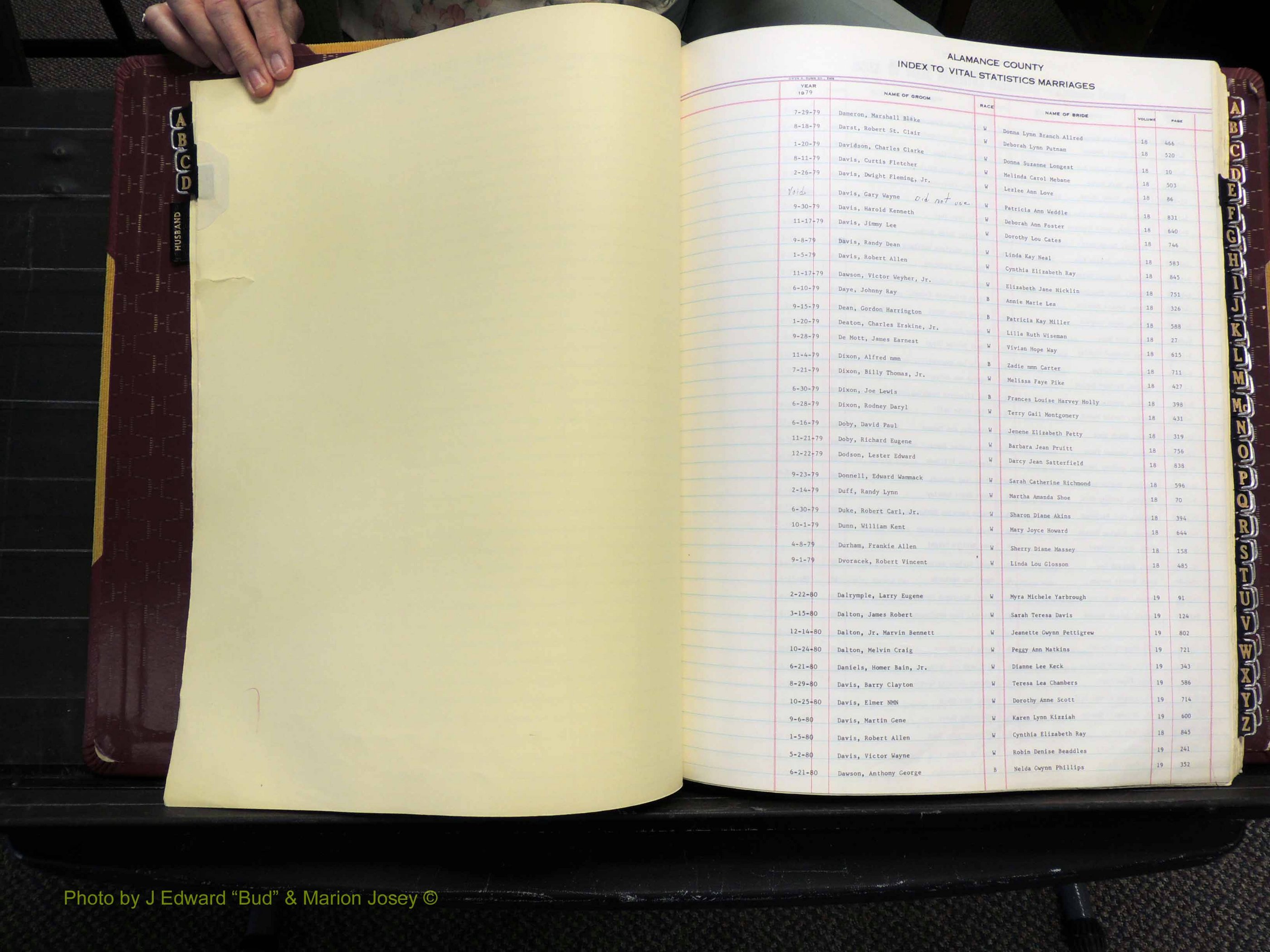 Alamance Co, NC, Marriages, Male Index, 1979-1982 (117).JPG