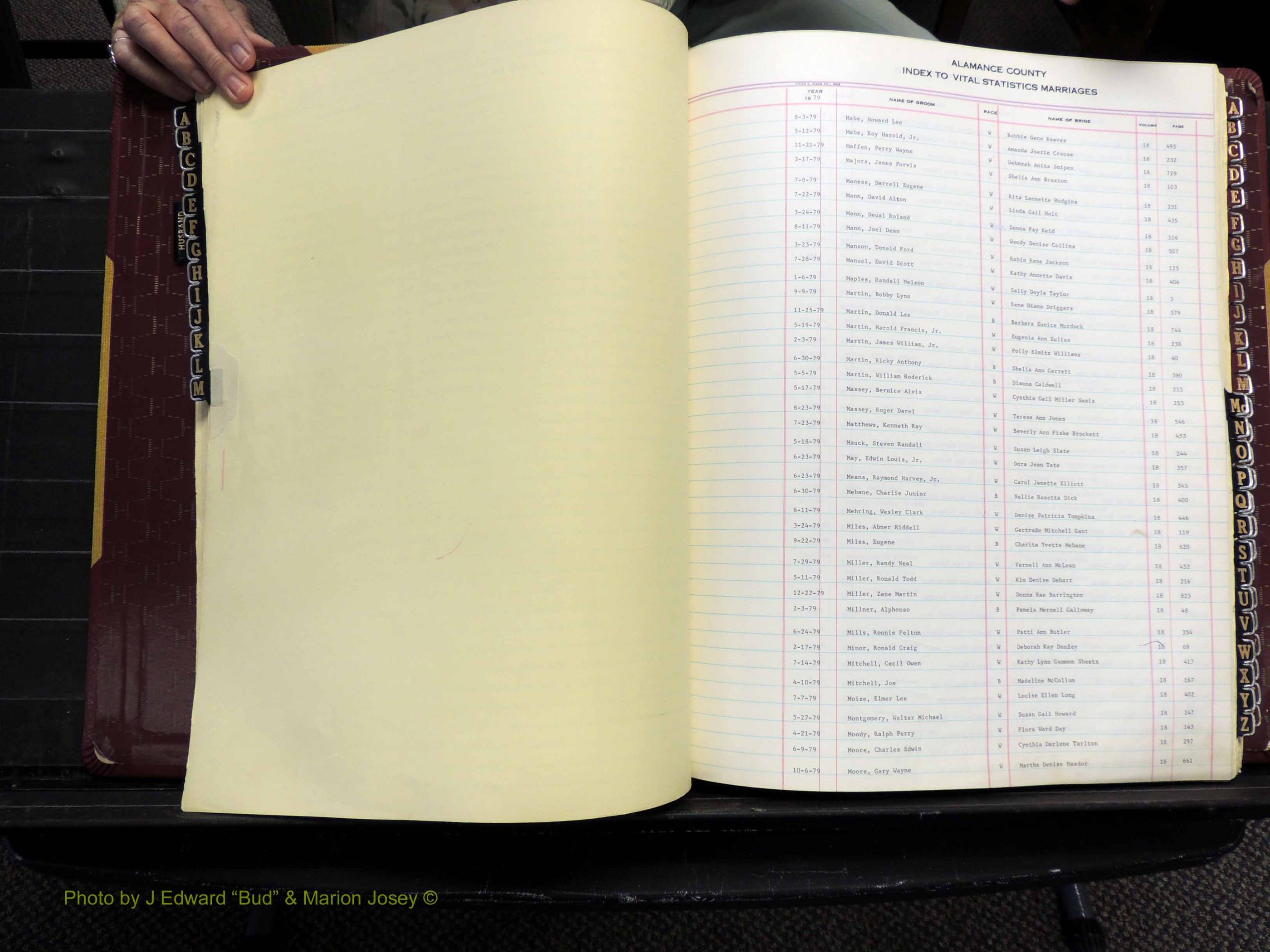 Alamance Co, NC, Marriages, Male Index, 1979-1982 (145).JPG
