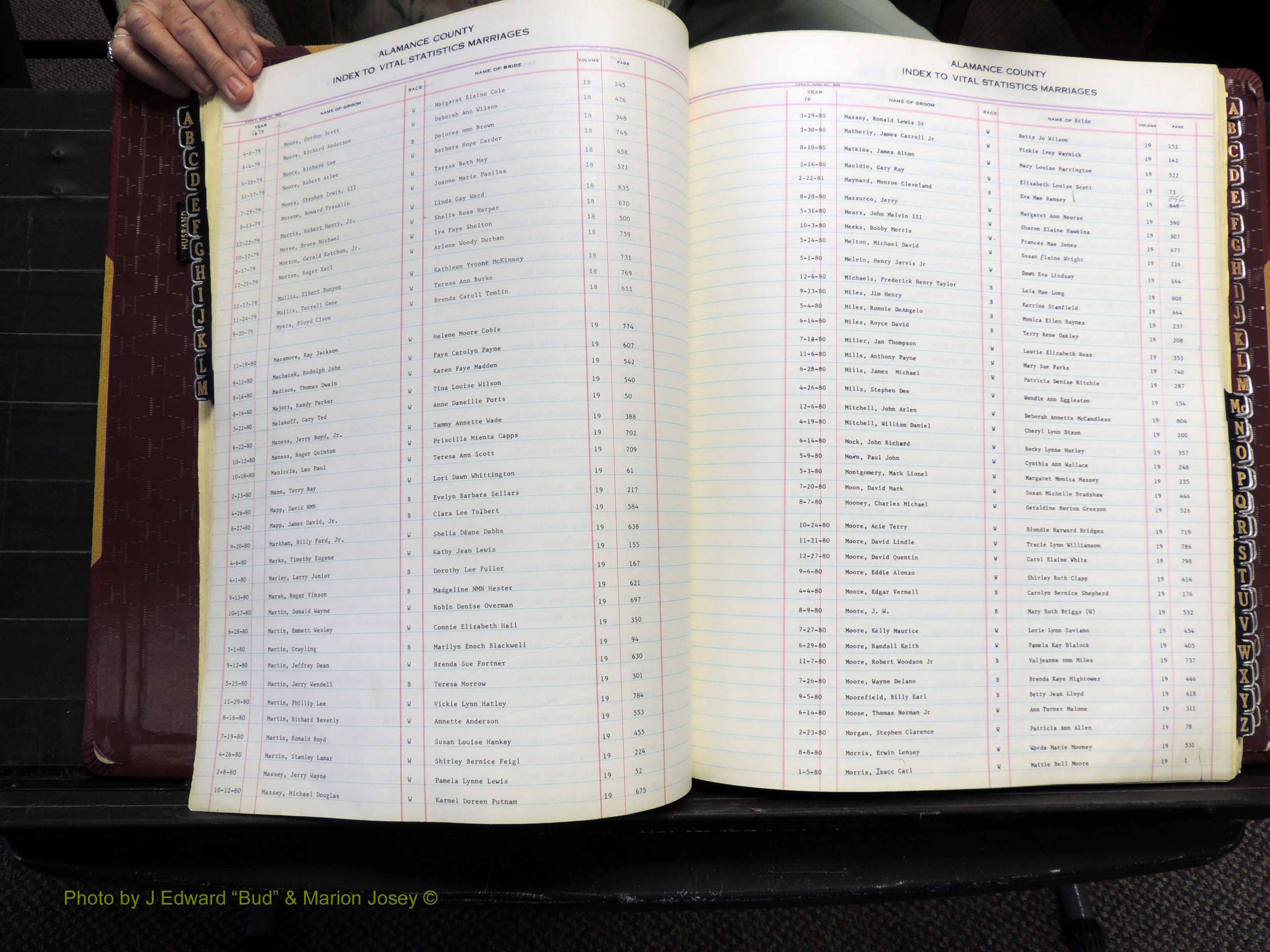 Alamance Co, NC, Marriages, Male Index, 1979-1982 (146).JPG