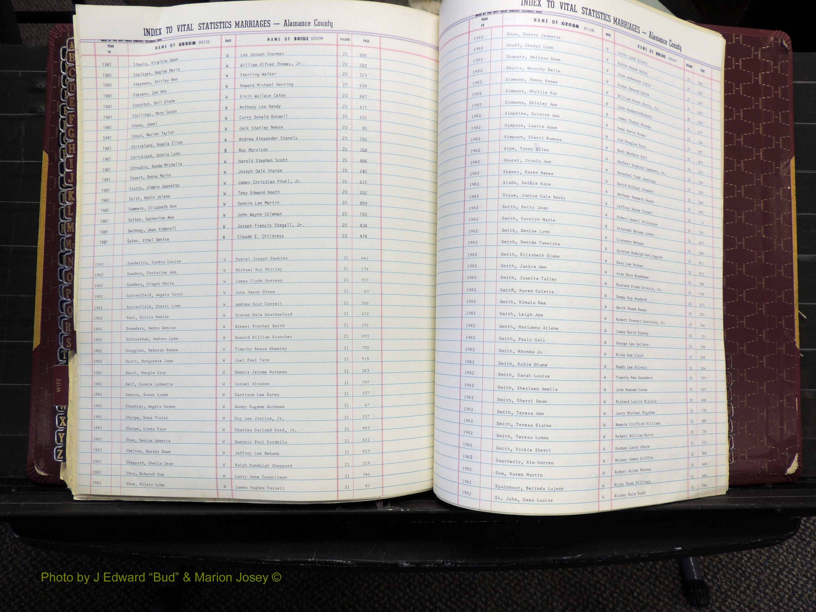 Alamance Co, NC, Marriages, Male Index, 1979-1982 (255).JPG