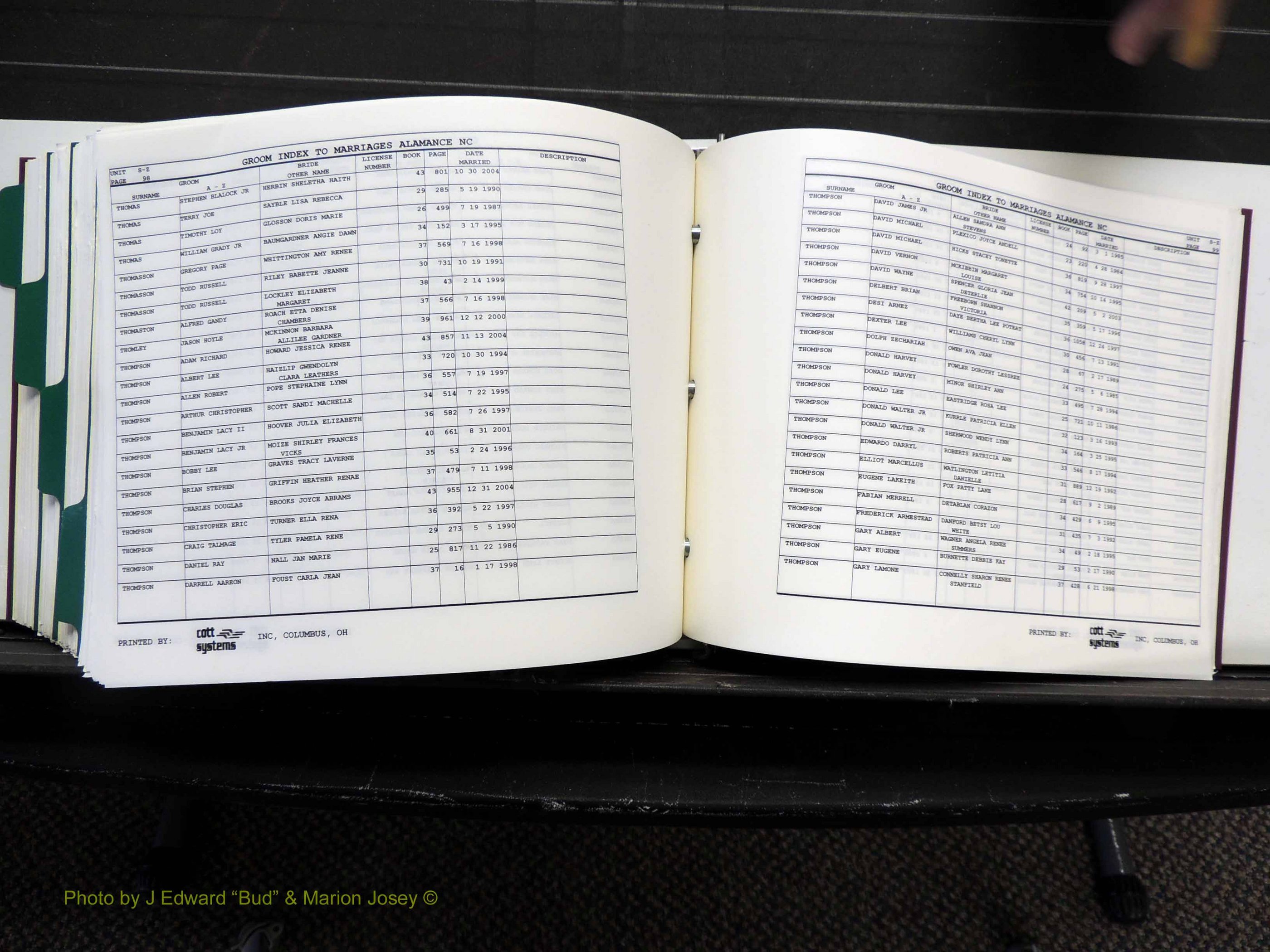 Alamance Co, NC, Marriages, Male Index, 1984-2004 (550).JPG