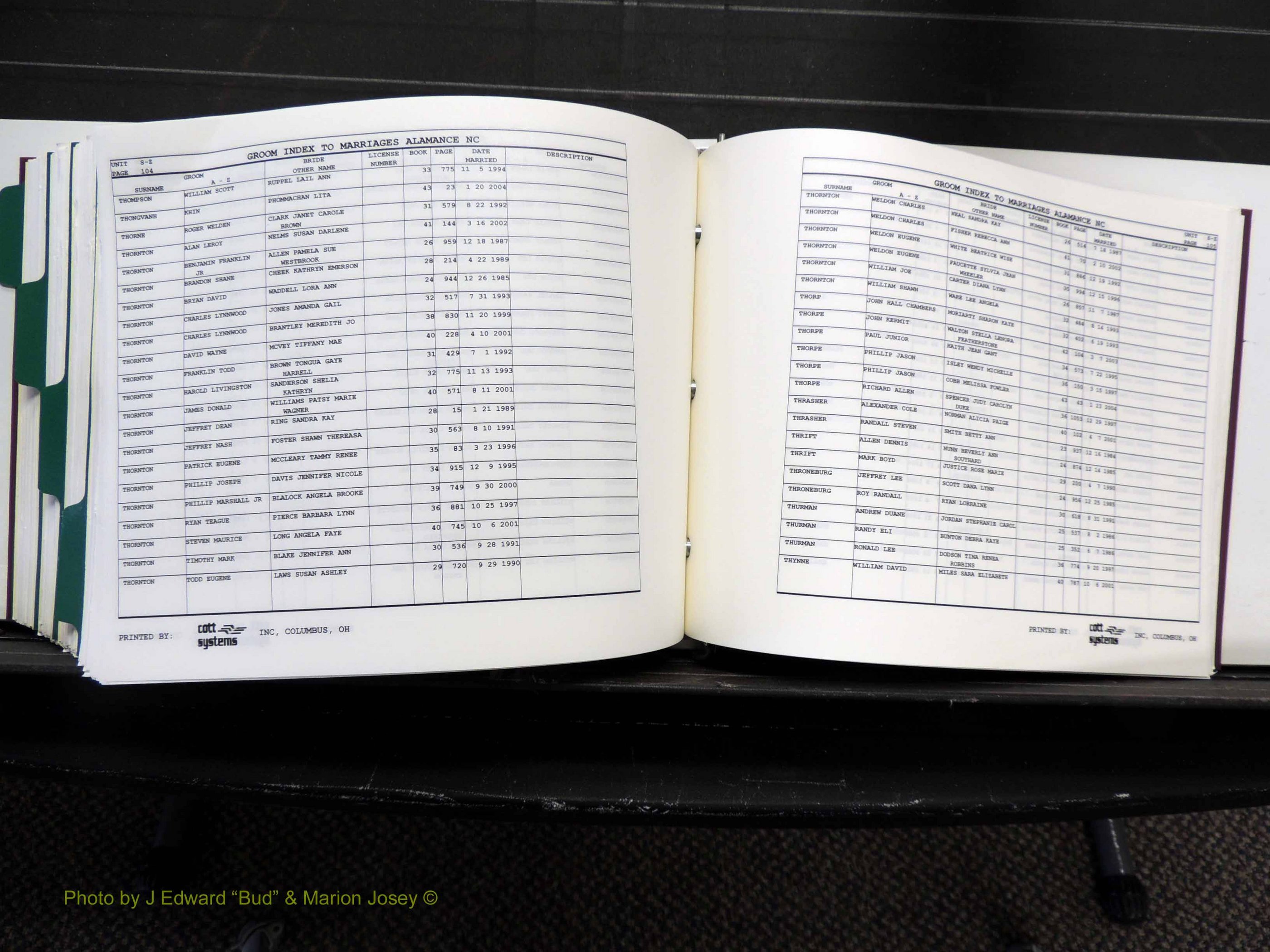 Alamance Co, NC, Marriages, Male Index, 1984-2004 (553).JPG