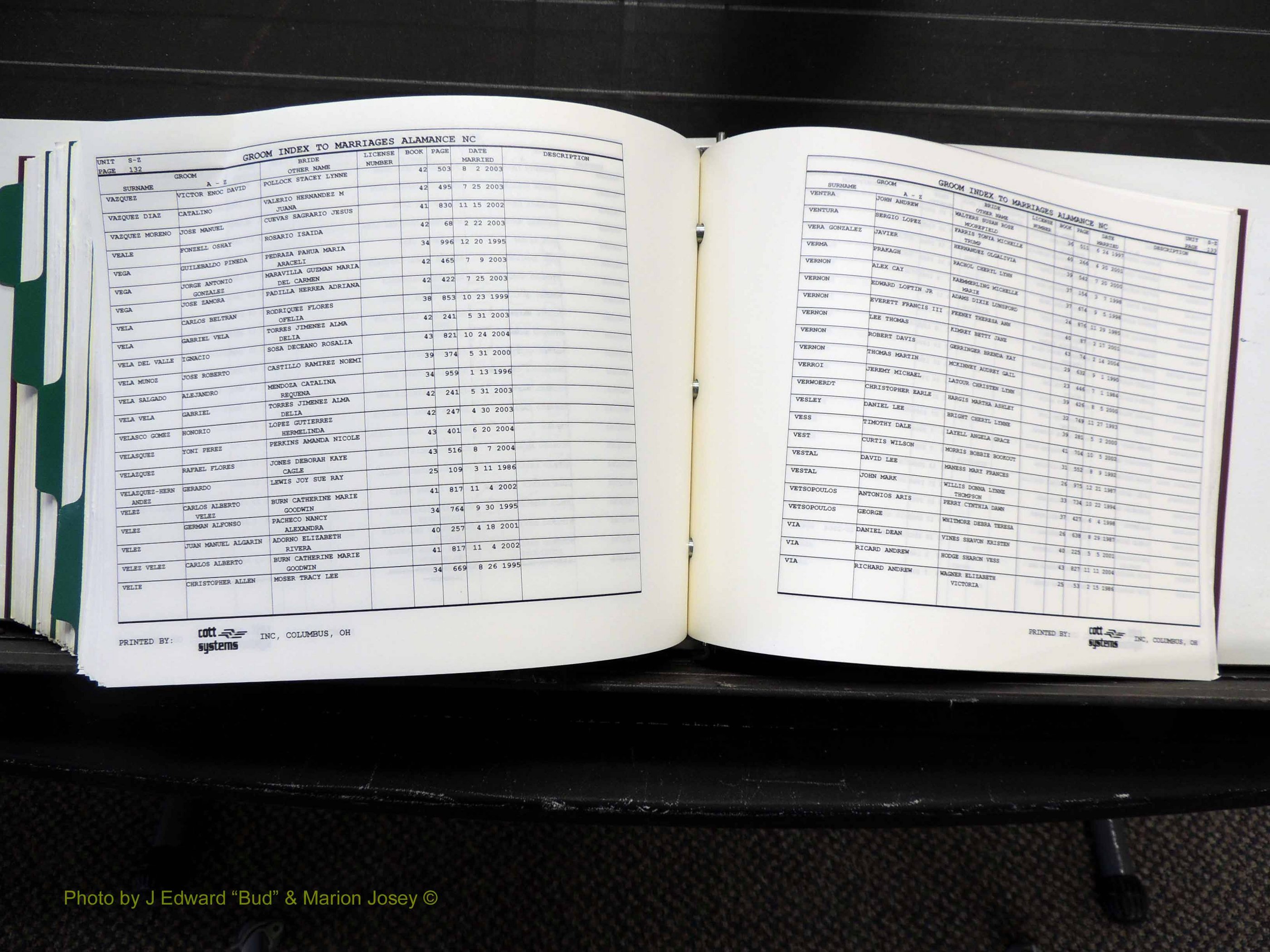 Alamance Co, NC, Marriages, Male Index, 1984-2004 (567).JPG