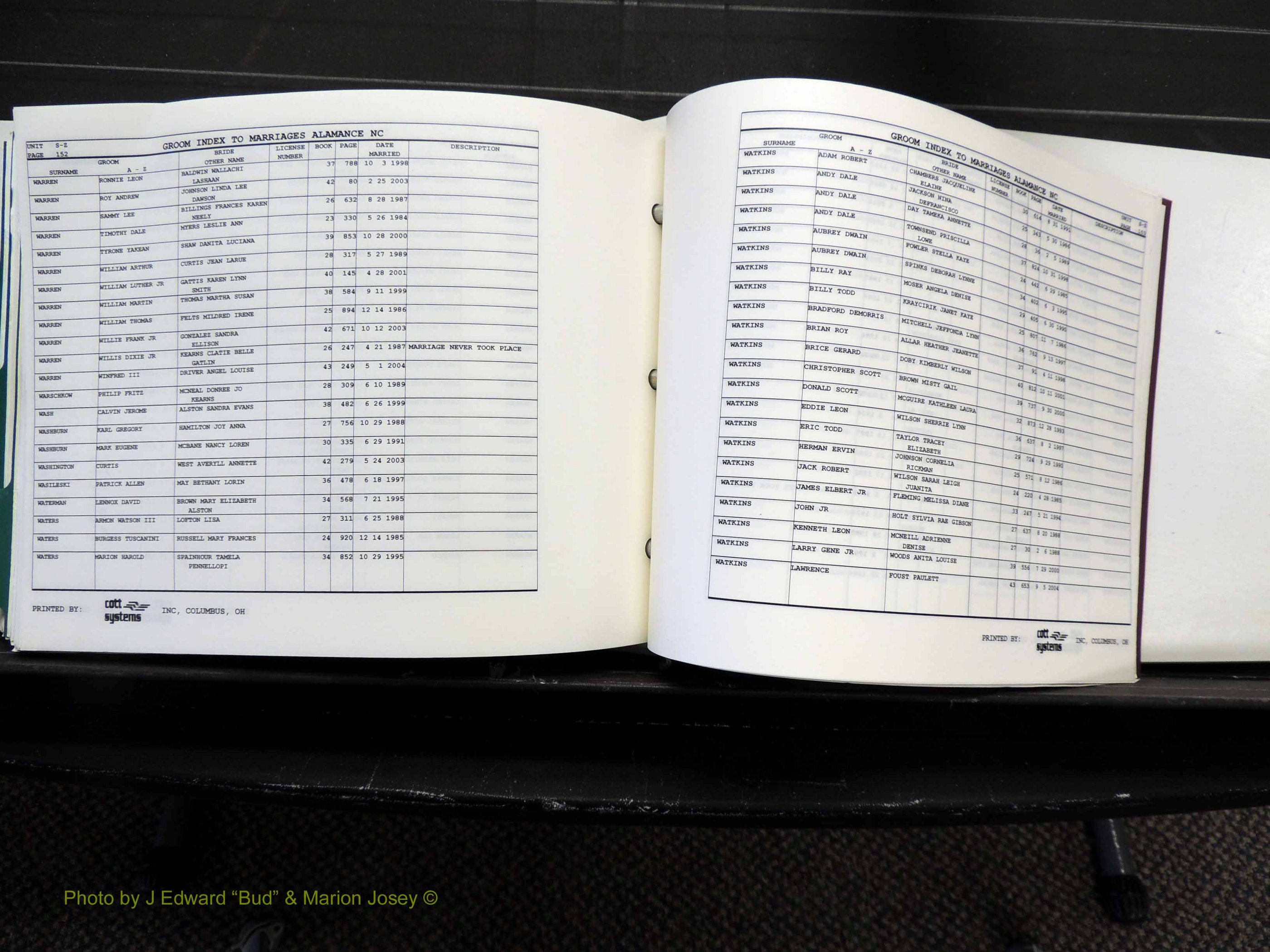 Alamance Co, NC, Marriages, Male Index, 1984-2004 (577).JPG