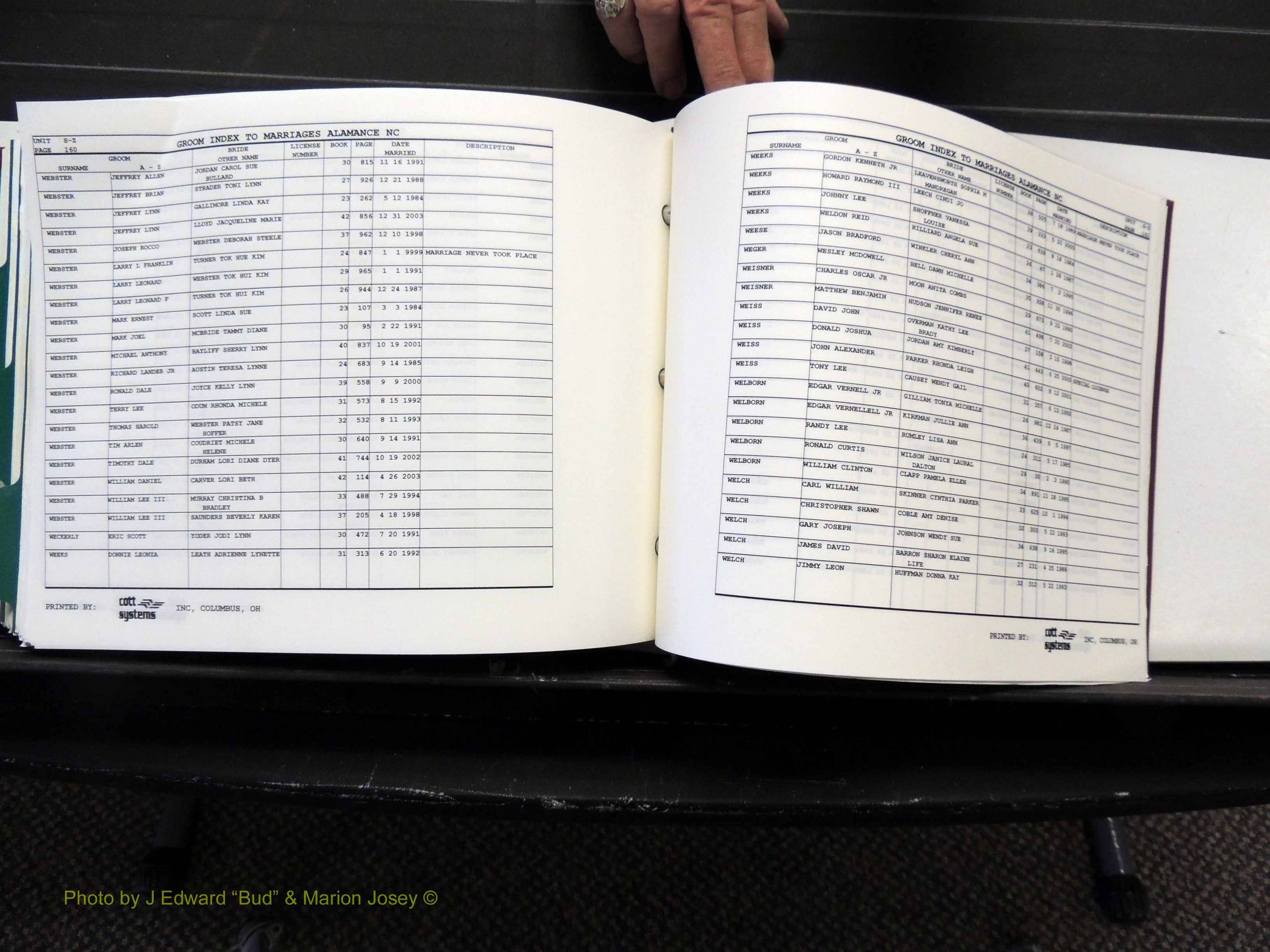 Alamance Co, NC, Marriages, Male Index, 1984-2004 (581).JPG
