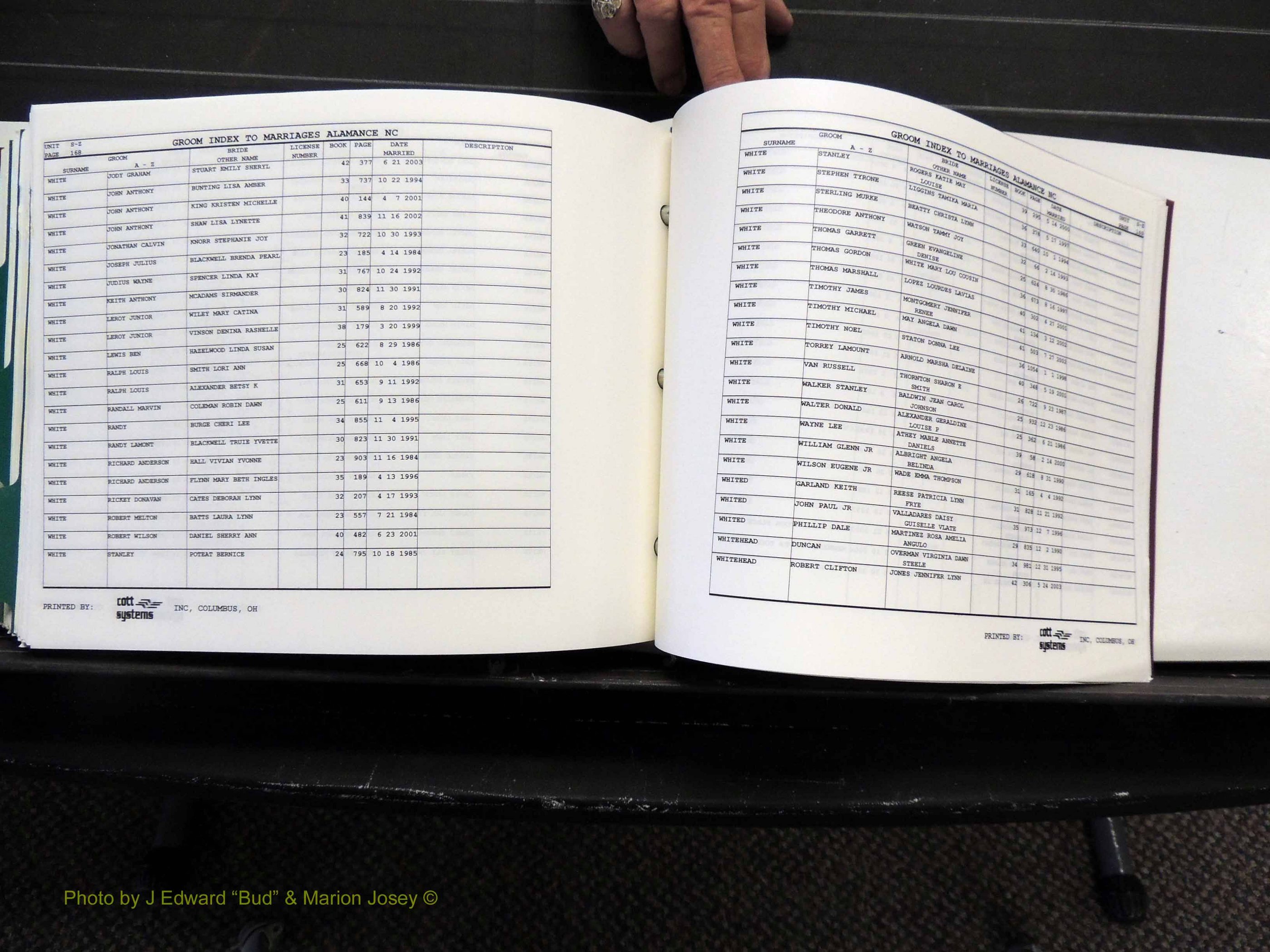 Alamance Co, NC, Marriages, Male Index, 1984-2004 (585).JPG