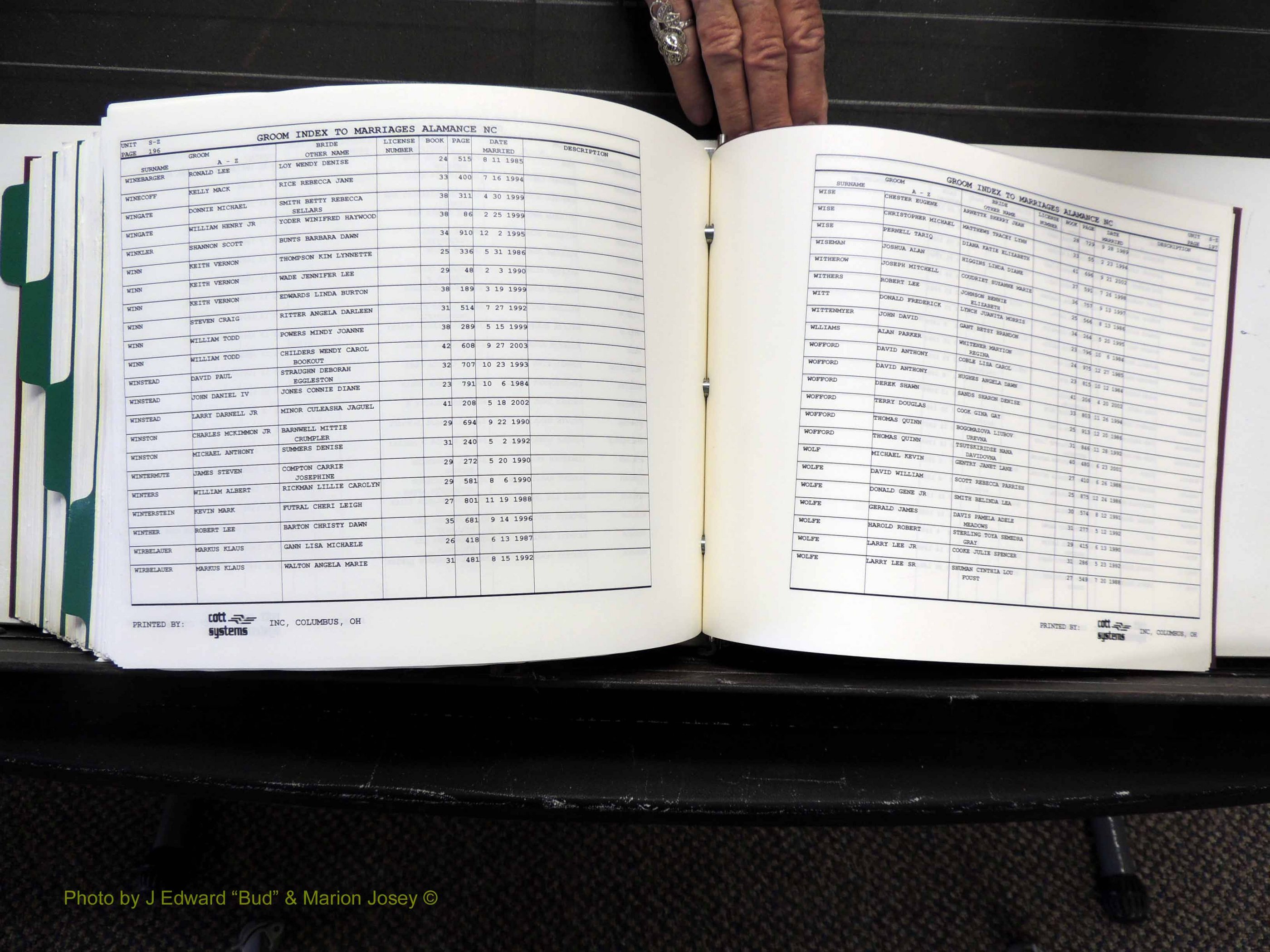 Alamance Co, NC, Marriages, Male Index, 1984-2004 (599).JPG