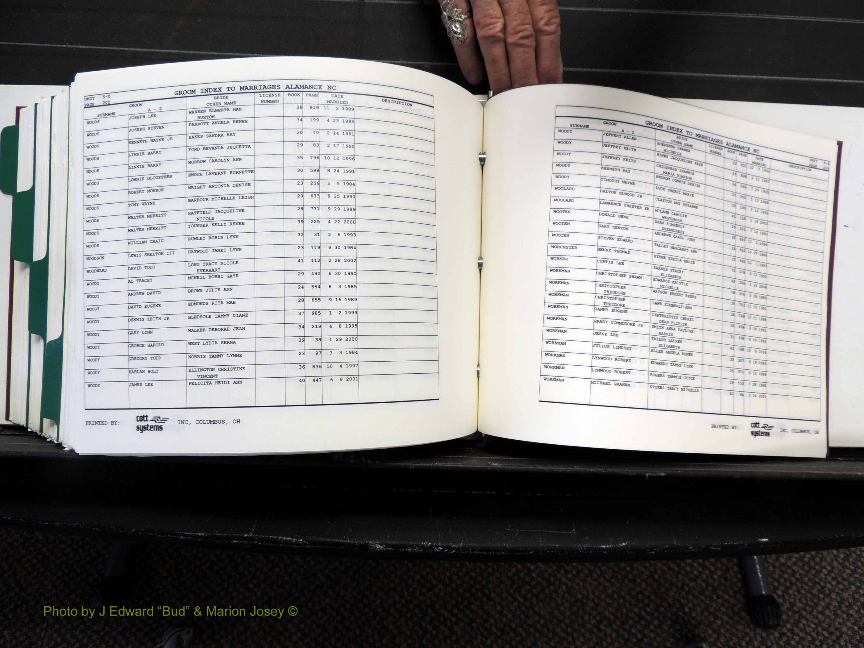 Alamance Co, NC, Marriages, Male Index, 1984-2004 (602).JPG