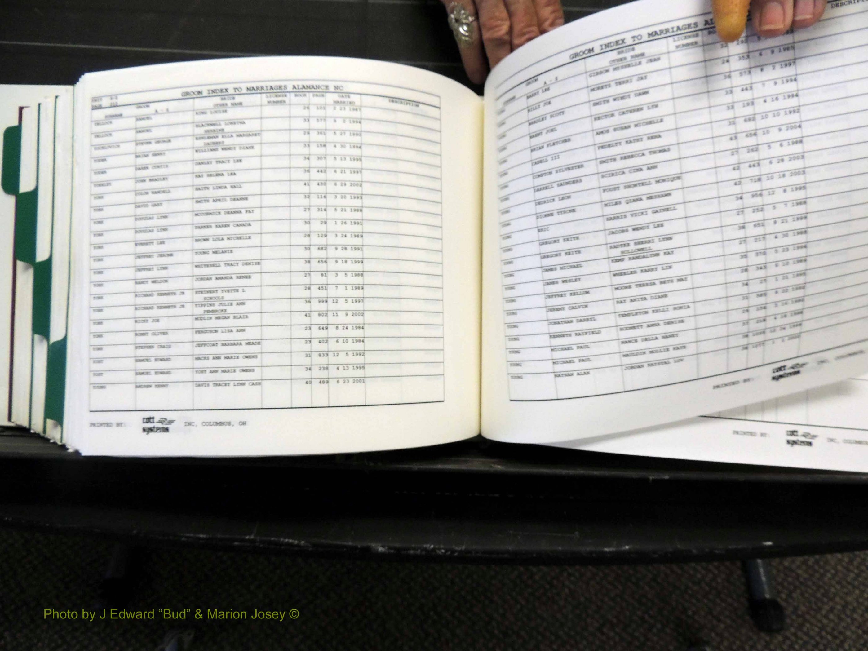 Alamance Co, NC, Marriages, Male Index, 1984-2004 (608).JPG